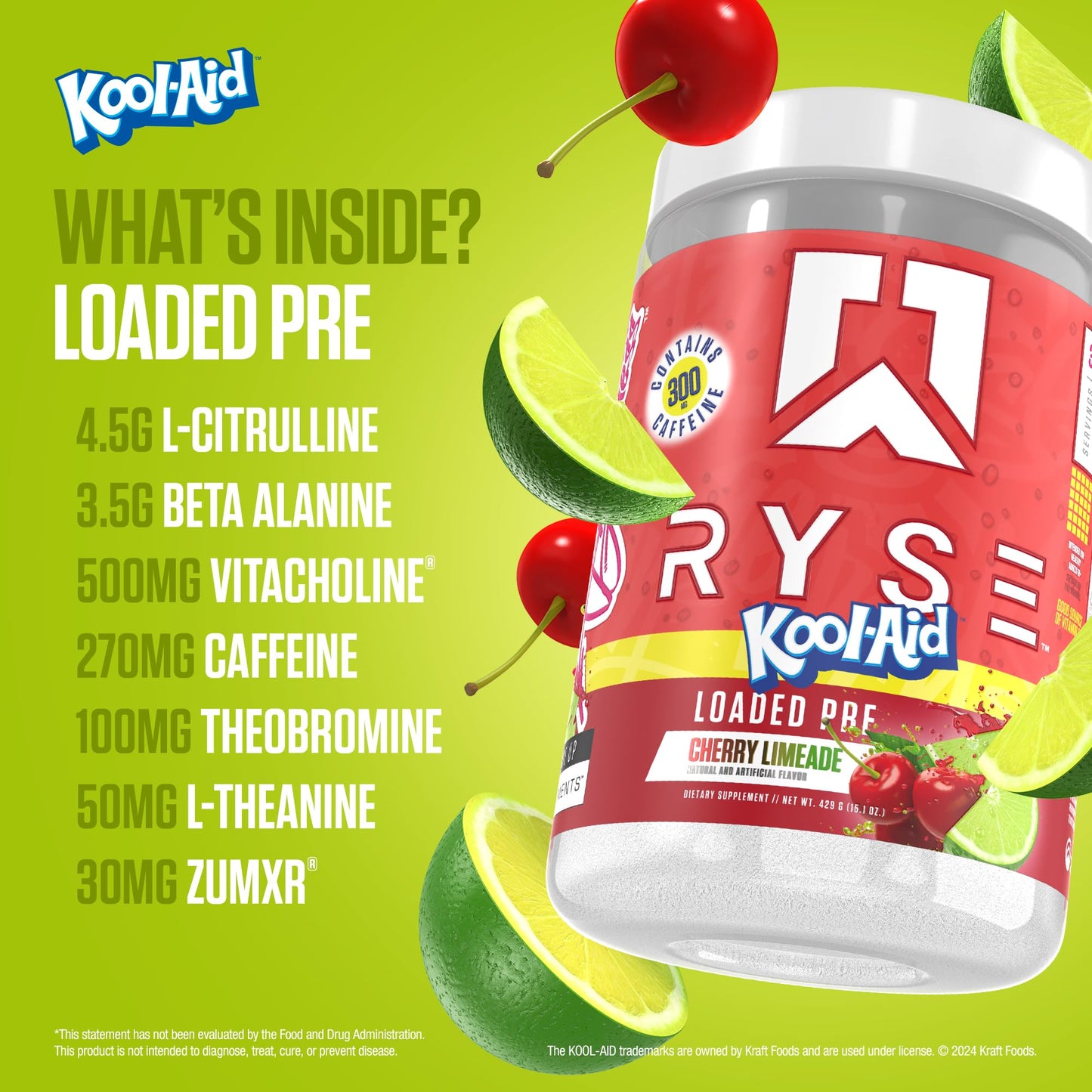 RYSE Up Supplements Loaded Pre Workout Powder 30 Servings