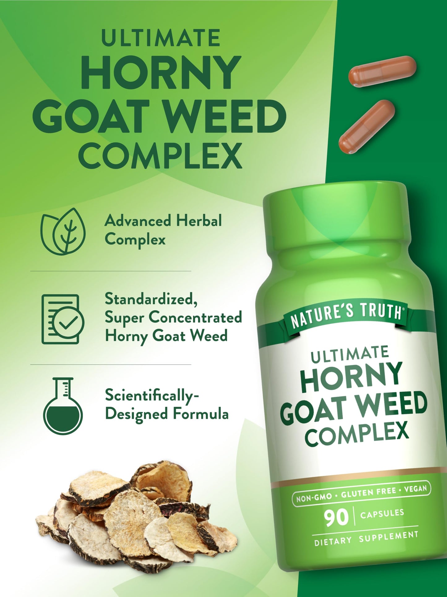 Nature's Truth Horny Goat Weed Complex with Maca Root 90 Capsules