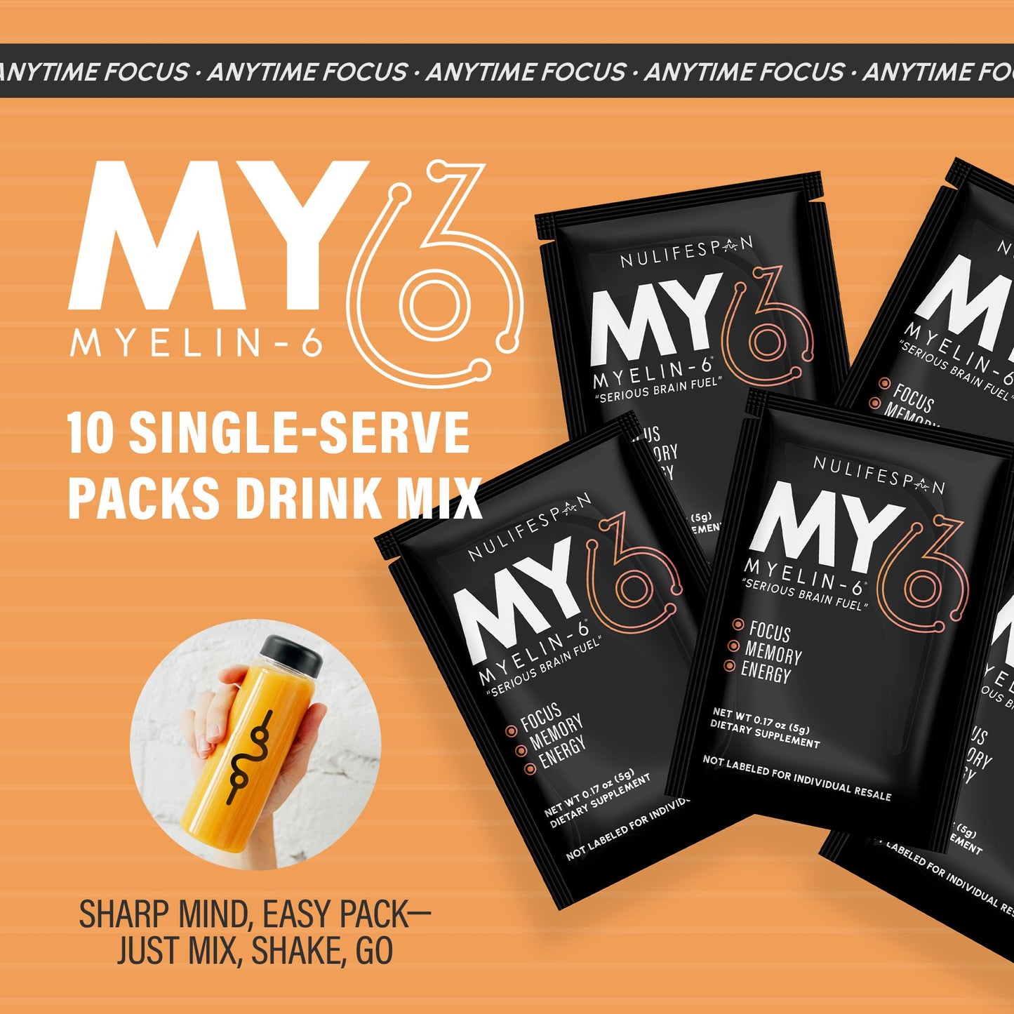 Nulifespan Myelin-6 Sampler Pack Powder, Pack of 10
