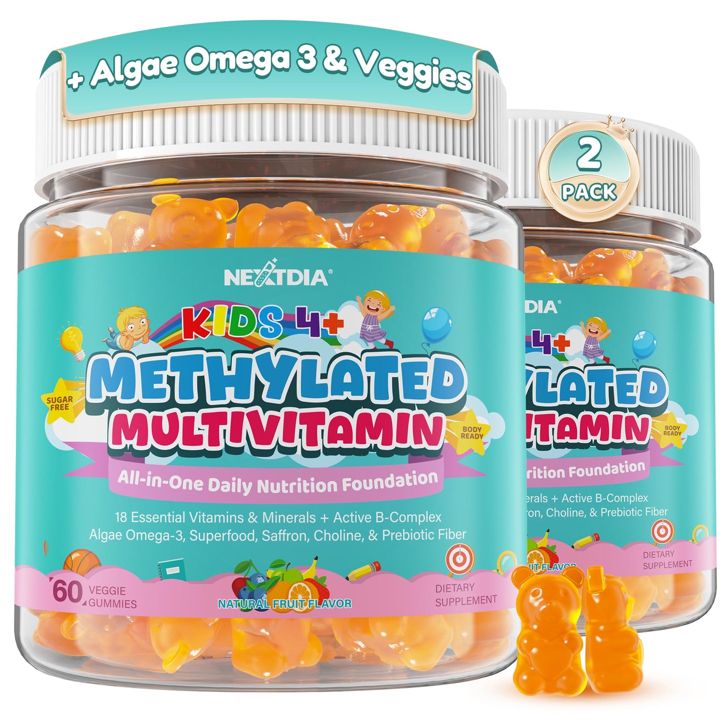 Nextdia Kids Methylated Multivitamin Gummies 120 Gummies