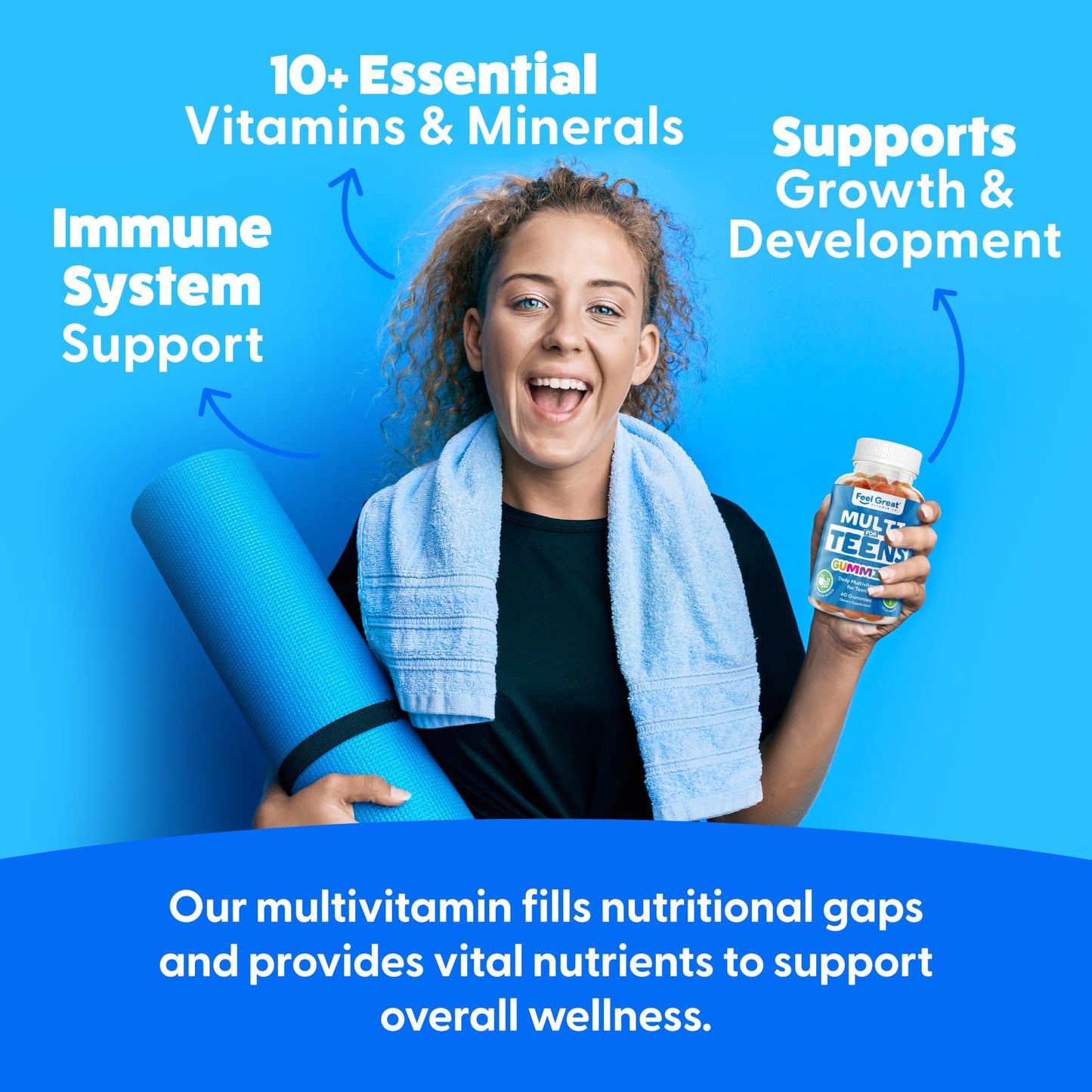 The Feel Great Vitamin Company Teen Vitamins Multivitamin Gummies, 60 Count