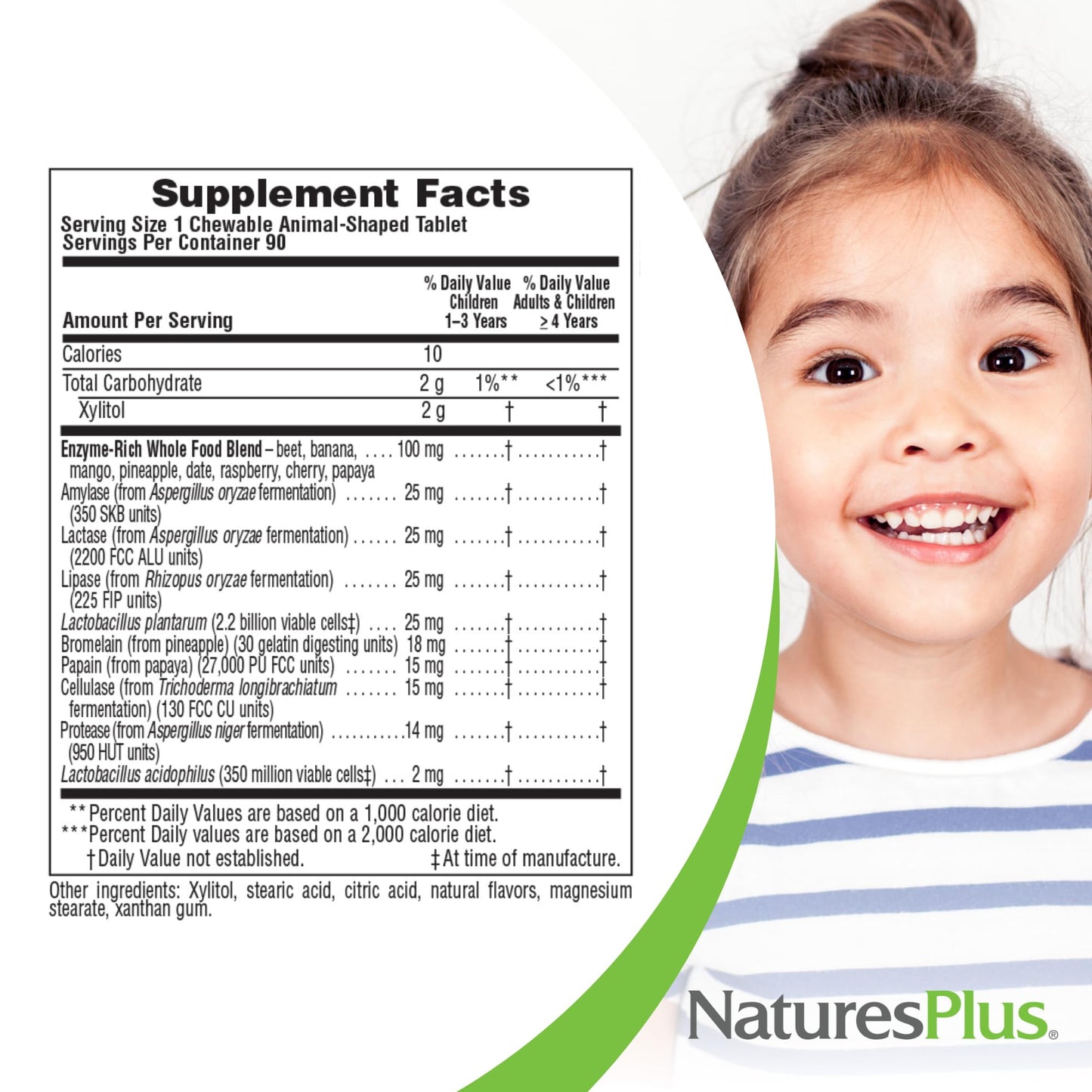 NaturesPlus Animal Parade Tummy Zyme Children's Chewable Tablets, 90 Count