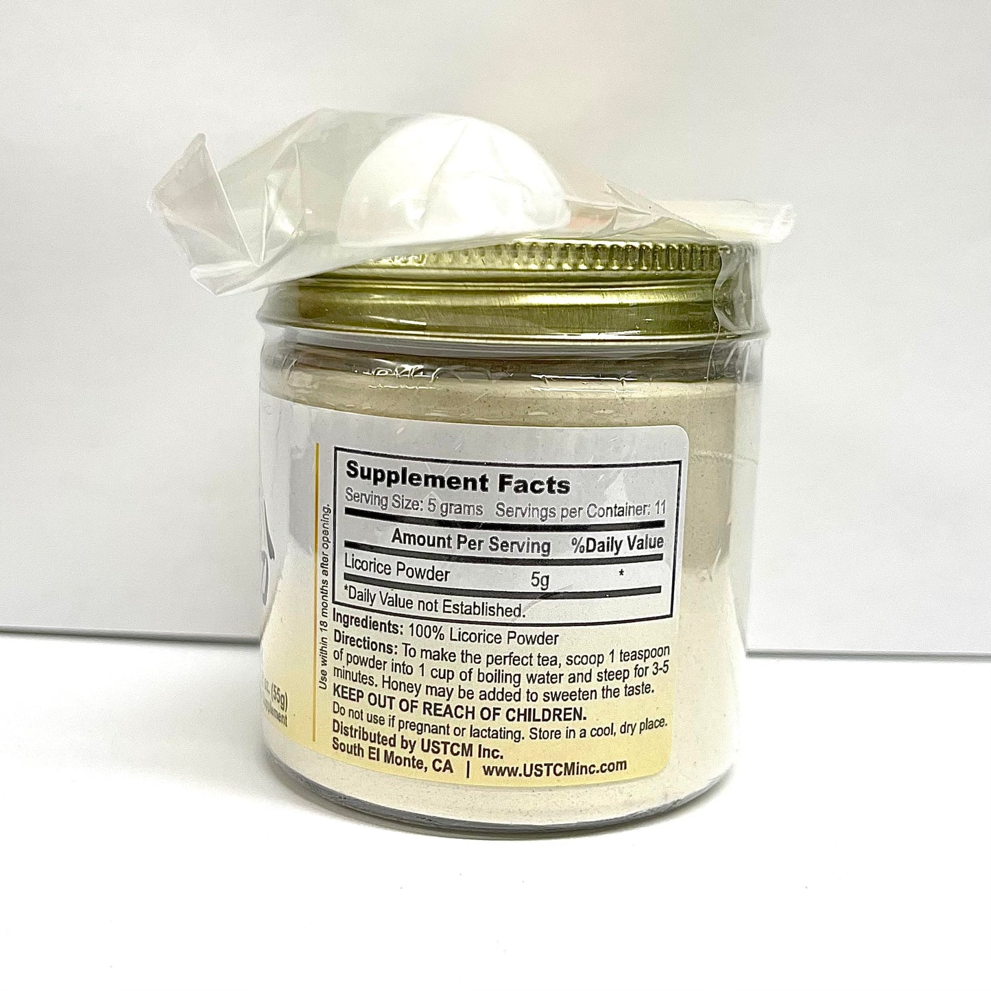 USTCM Licorice Powder Glycyrrhiza Powder Gan Cao Powder 甘草粉 120mesh (2oz) Powder 1 Count