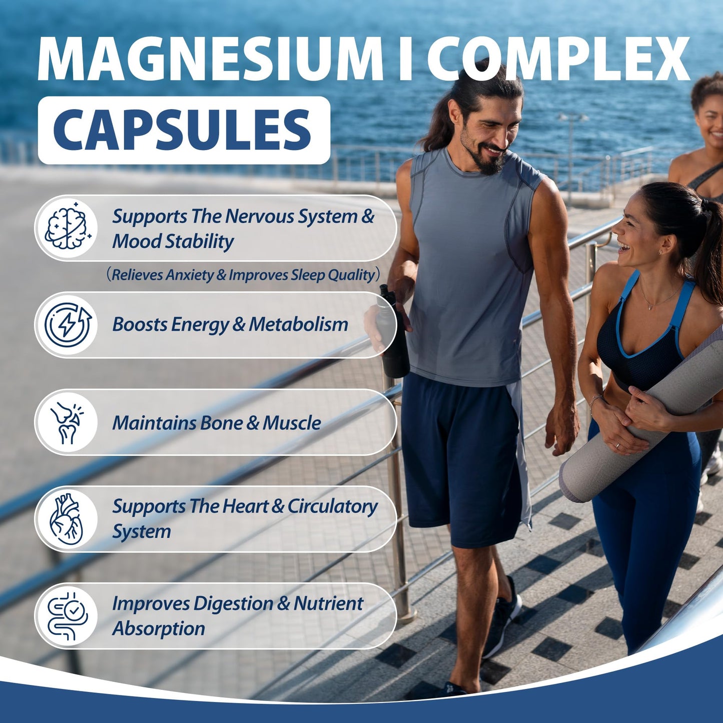 Purpleaf Magnesium Complex Softgels 1000mg 8-in-1 Formula 120 Count