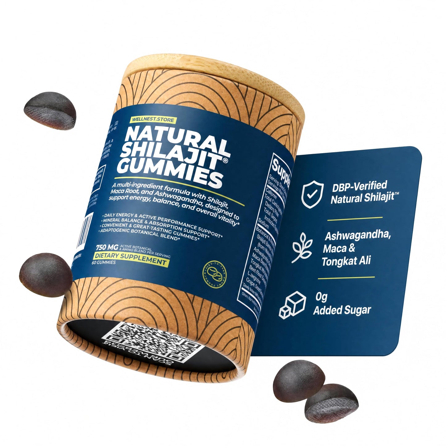 NATURAL SHILAJIT Gummies Real Altai Shilajit Resin 60 Count