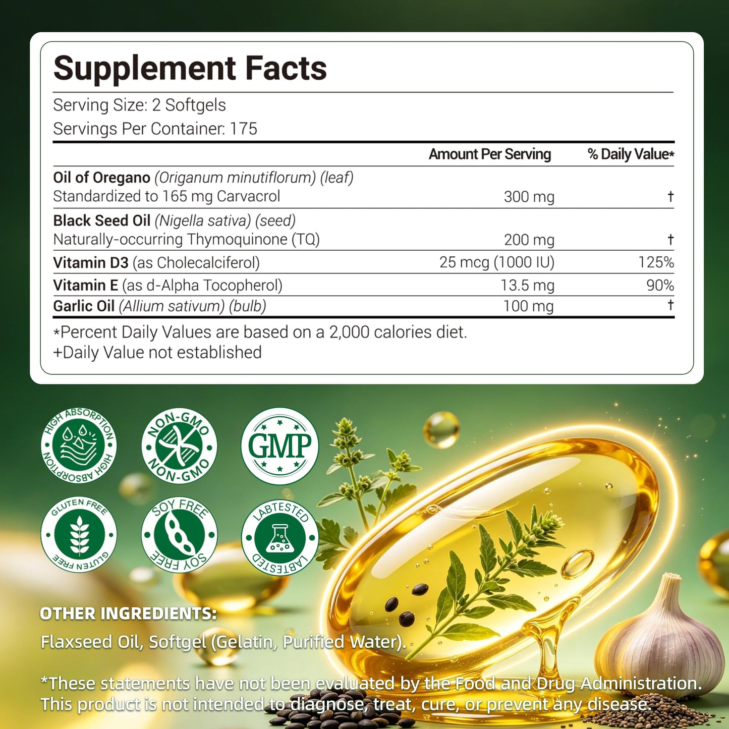 Shumol Oil of Oregano Softgels, 350 Count