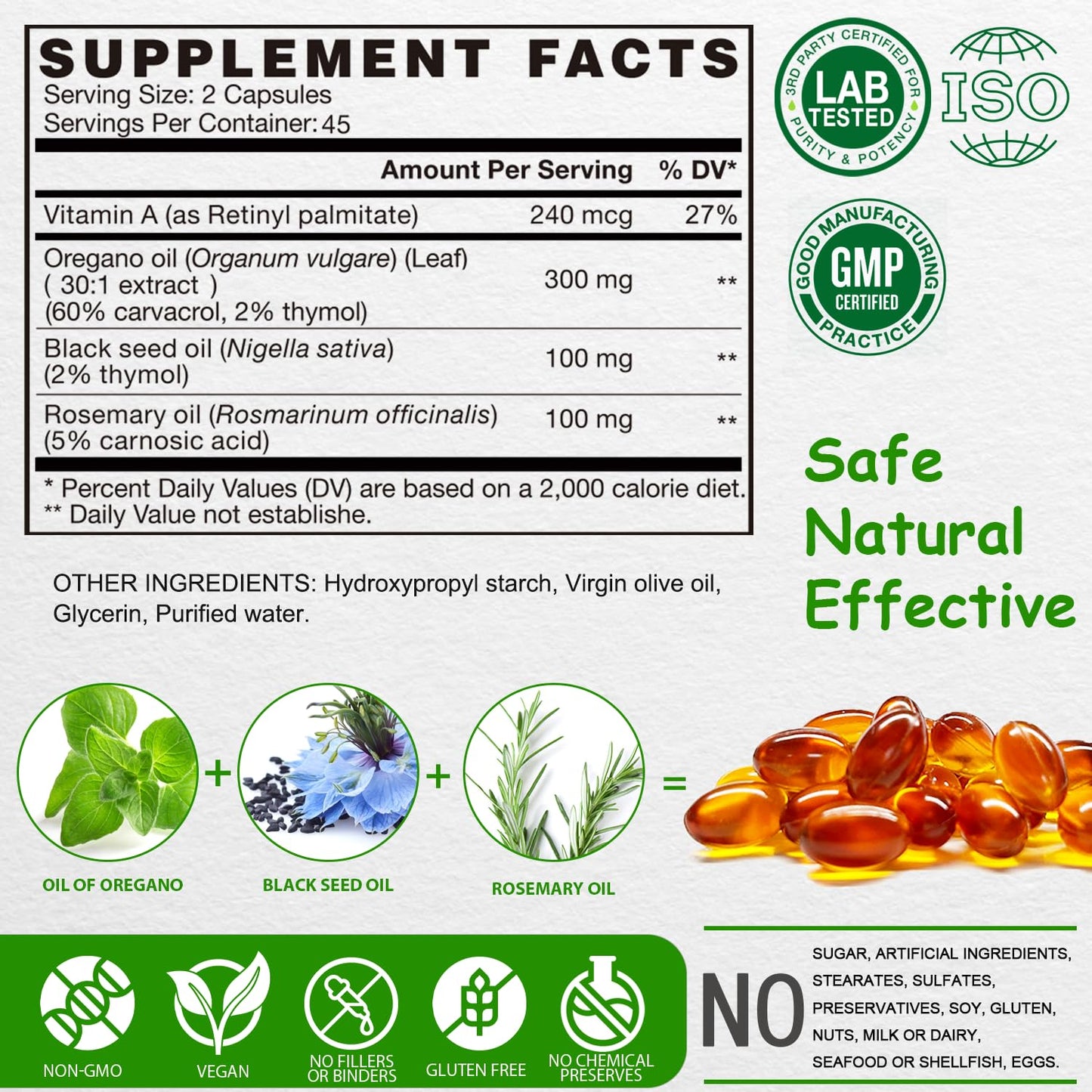 VEGEPOWER Oil of Oregano Softgels 90 Count