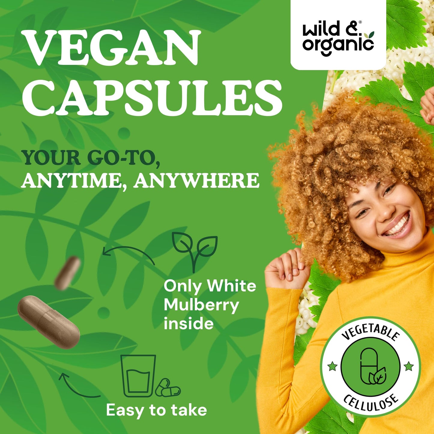 Wild & Organic White Mulberry Leaf Extract Capsules, 90 Count