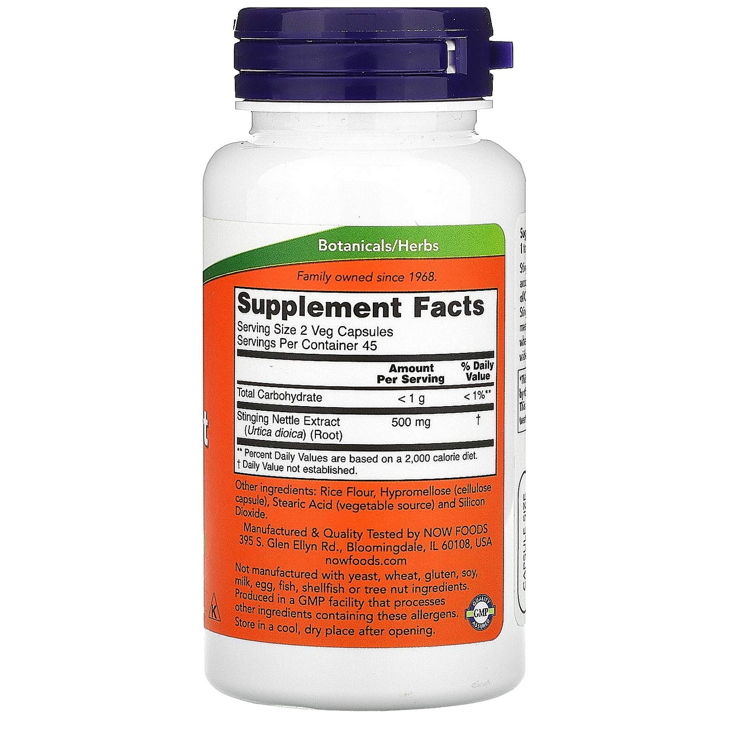 NOW Foods Nettle Root Extract 250mg Capsules, 270 Count