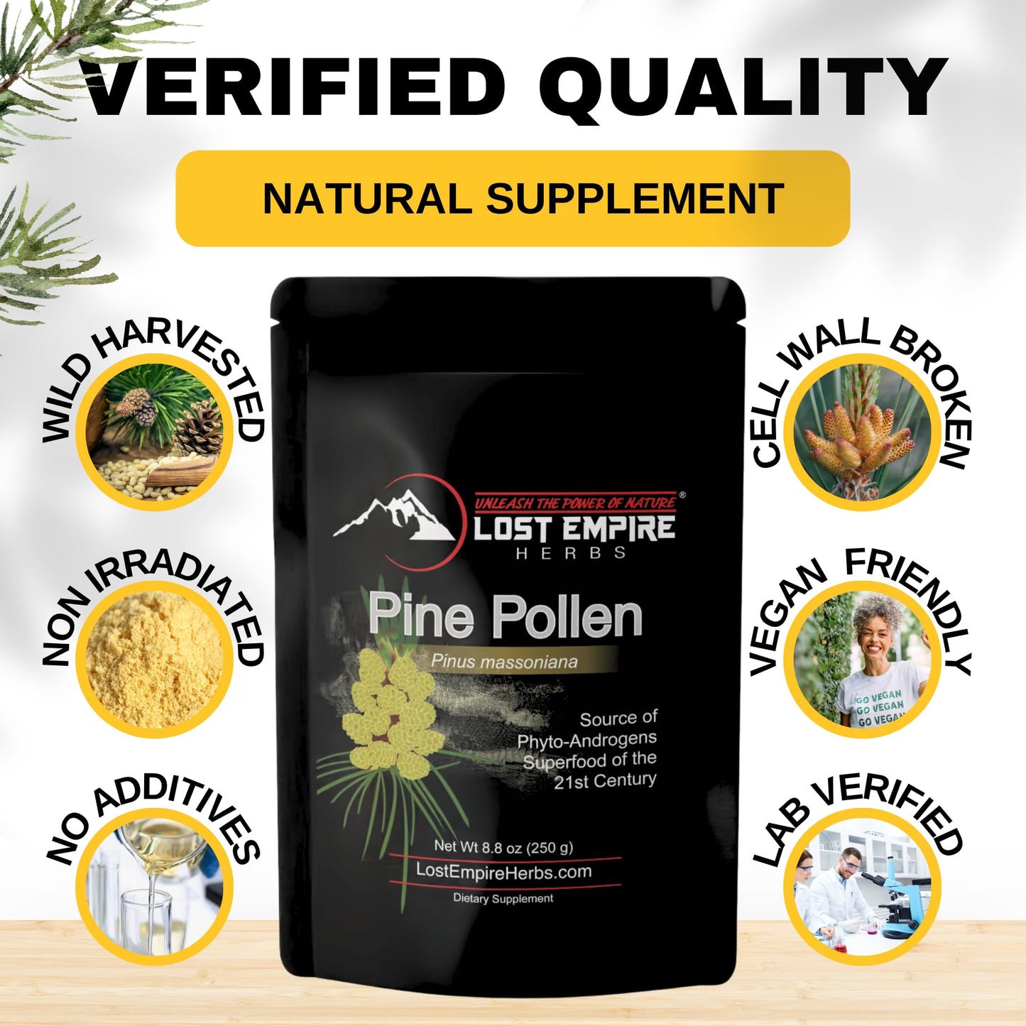 Lost Empire Herbs Pine Pollen Powder 8.8 oz