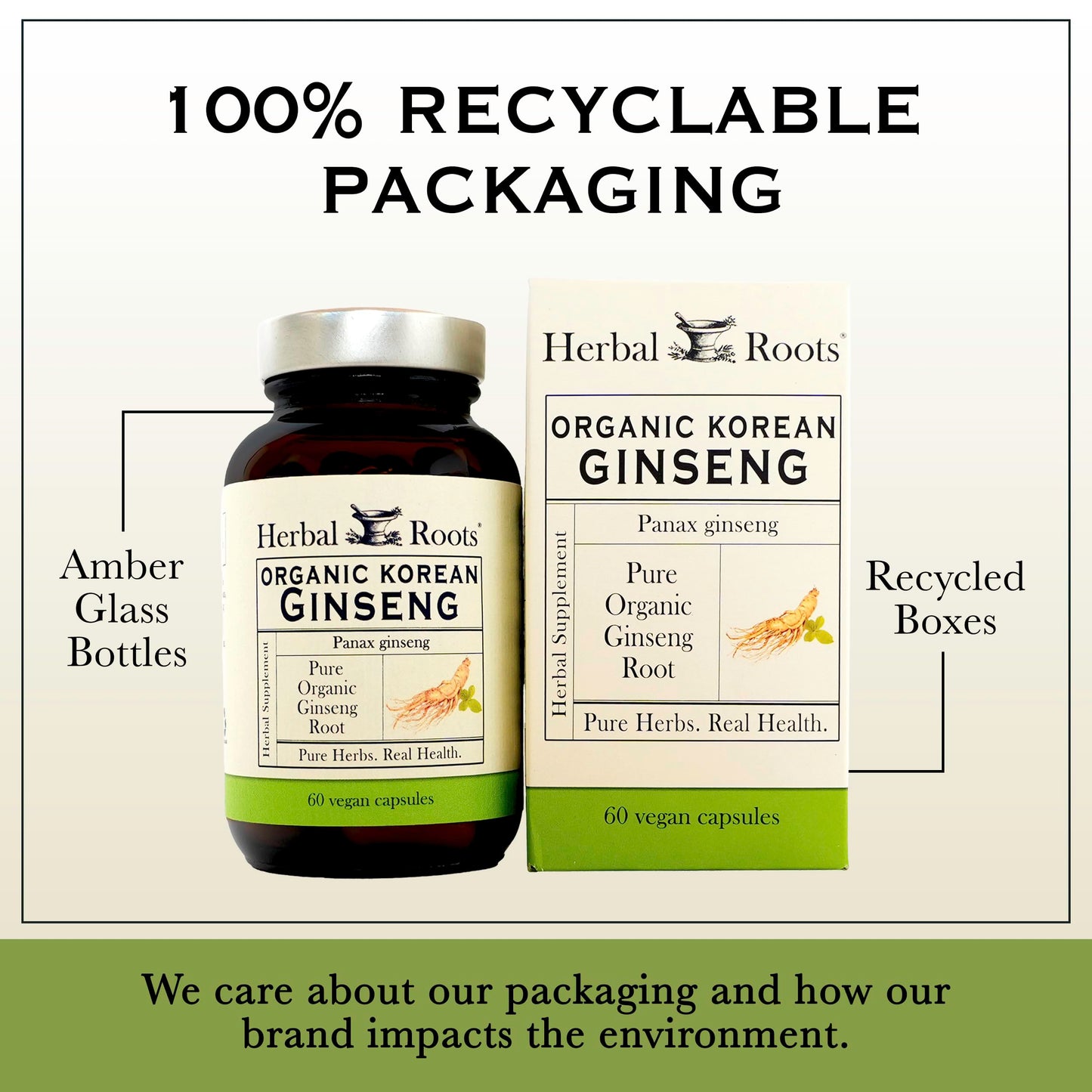 Herbal Roots Panax Ginseng Capsule 60 Capsules