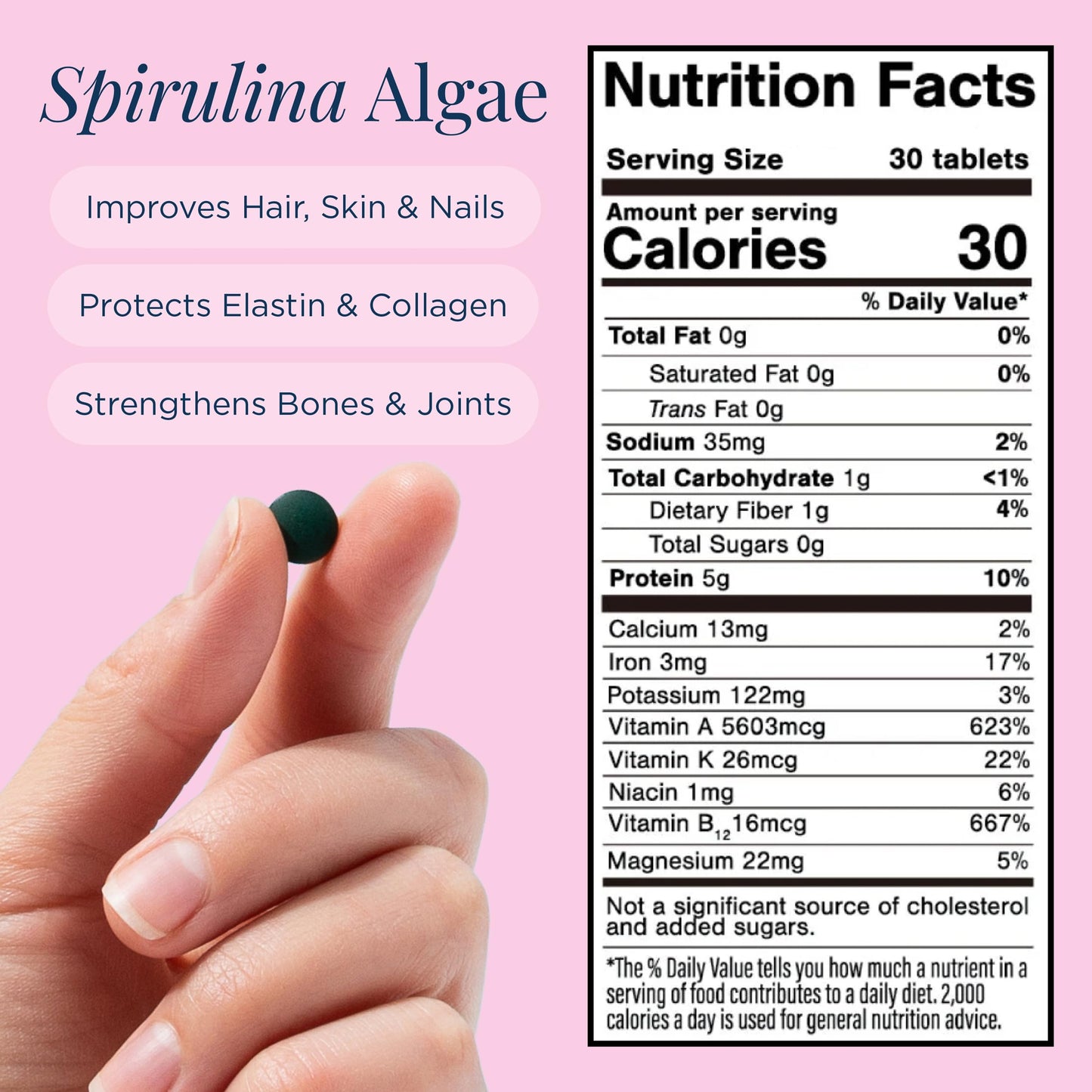ENERGYBITS BEAUTYbits Organic Spirulina Tablets 360 Tablets