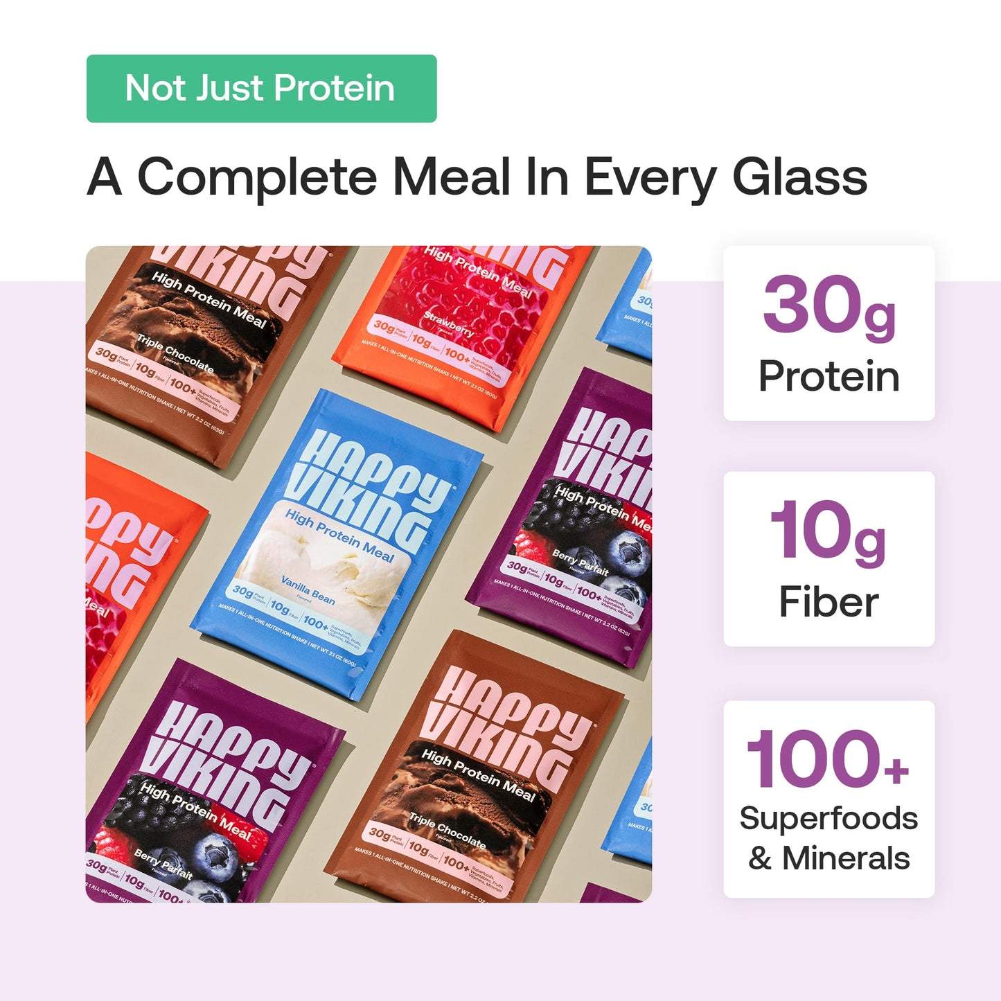 Happy Viking High Protein + Fiber Meal Powder, 8.8 oz