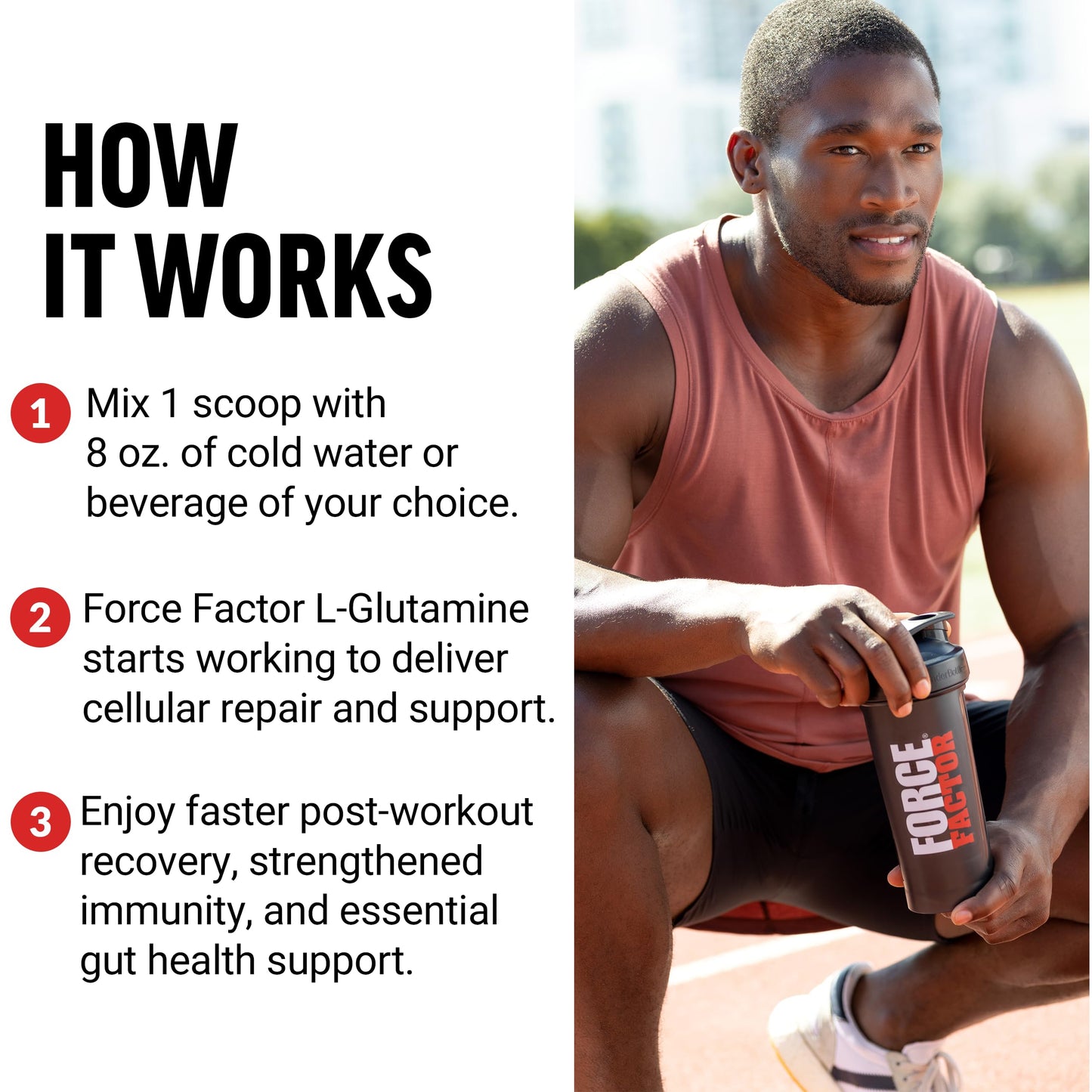 Force Factor L-Glutamine Powder, 60 Servings