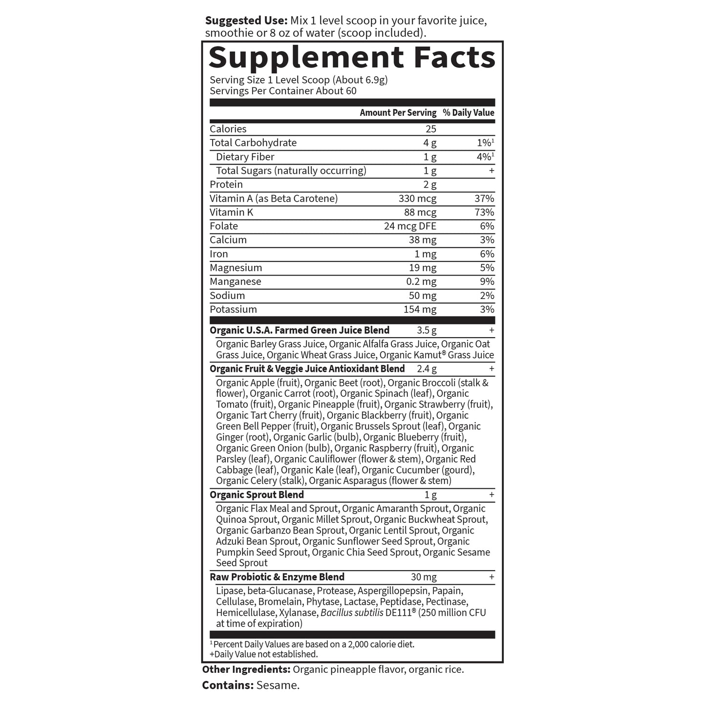Garden of Life Super Greens Powder Smoothie & Mix, 14.6 oz