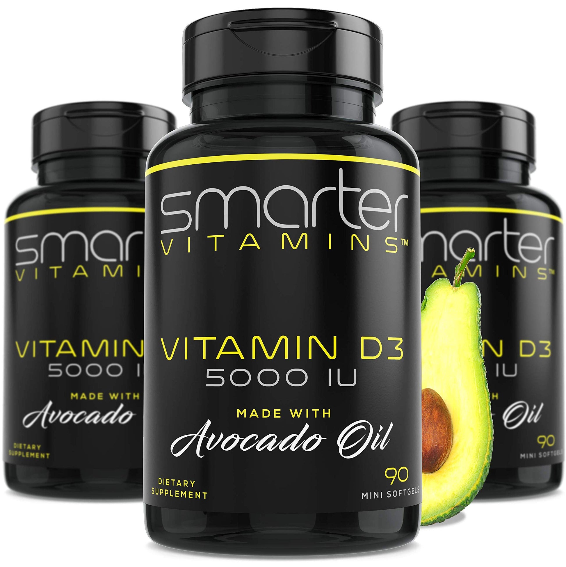 SmarterVitamins Vitamin D3 5000 IU in Avocado Oil 125mcg Softgels, 270 Softgels