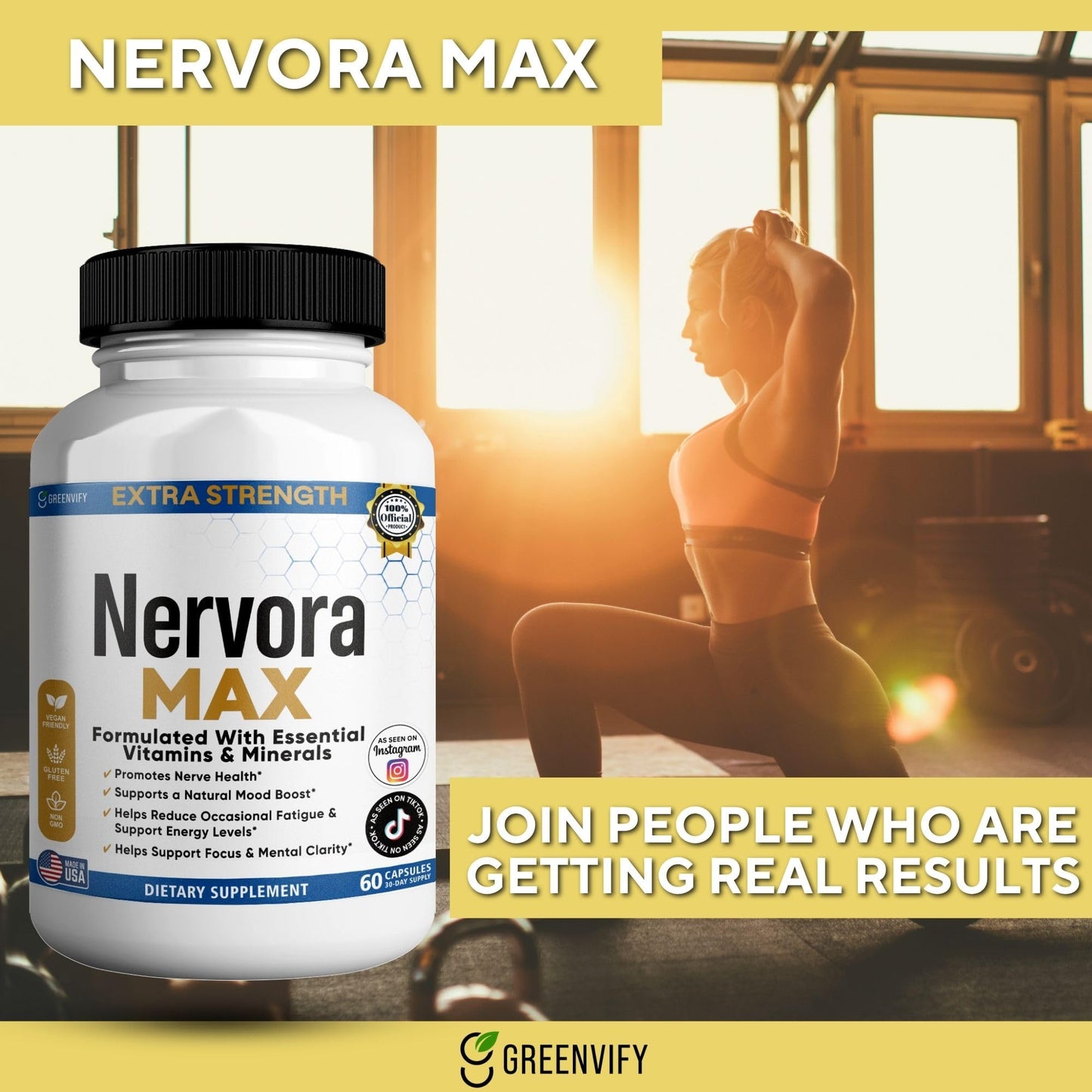 GREENVIFY Nervora MAX Dietary Supplement 60 Capsules