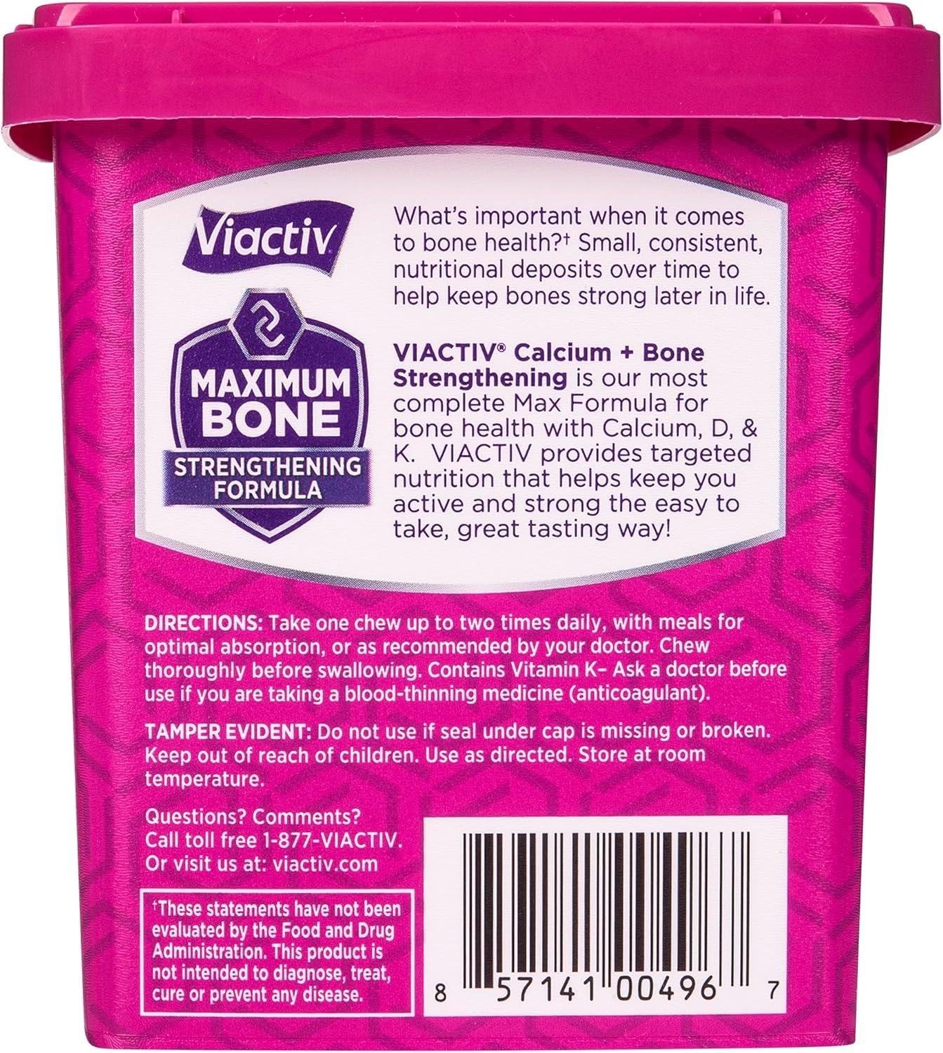 Viactiv Calcium + Vitamin D Supplement Soft Chews for Women & Men 60 Count
