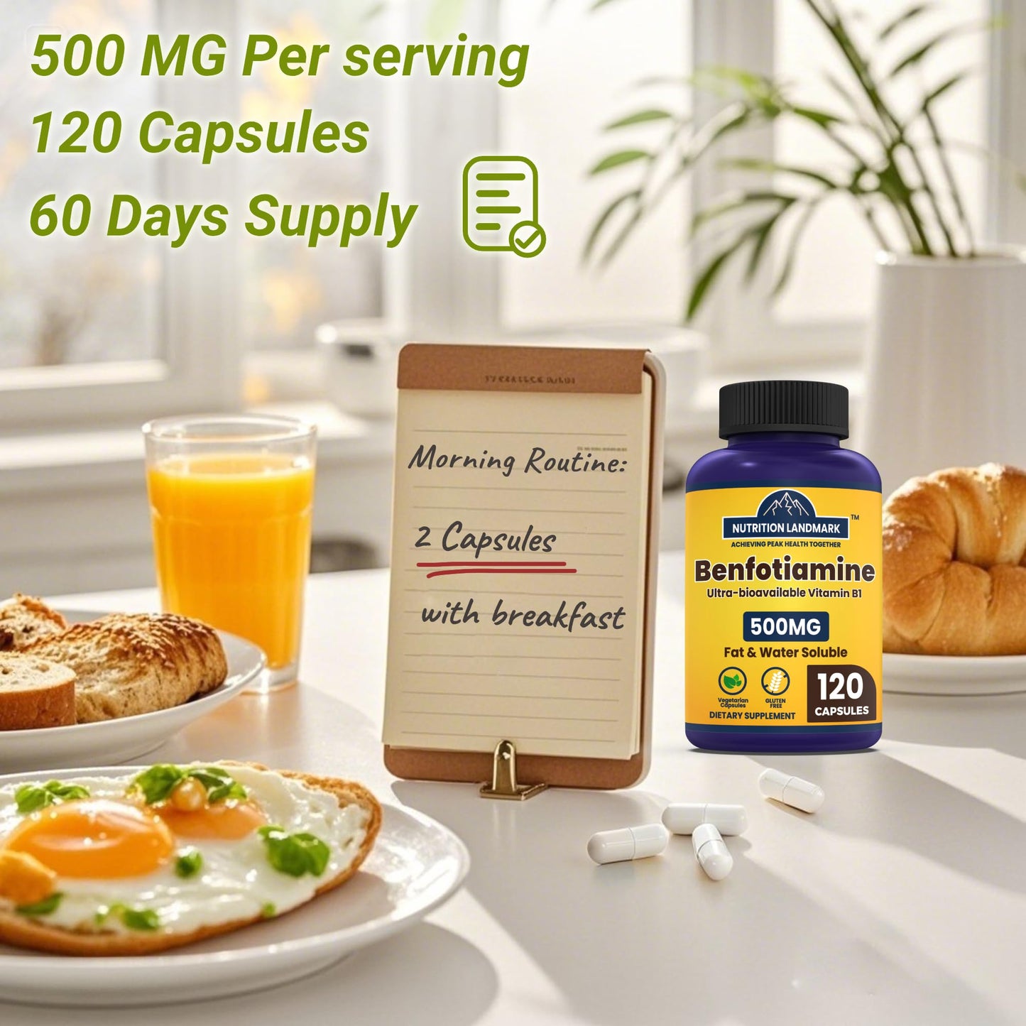 Nutriselect B1 Benfotiamine 500mg Capsule, 120 Count