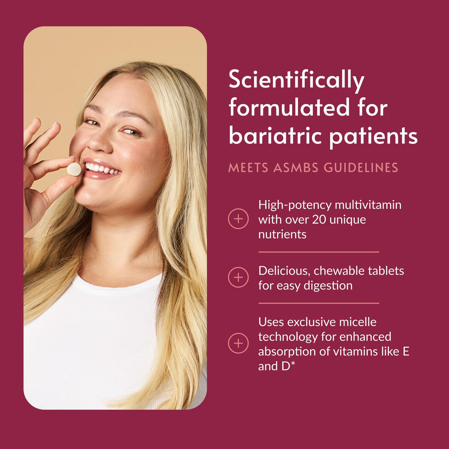 Bariatric Advantage Chewable Advanced Multi EA Without Iron - High Potency Daily Multivitamin - for Bariatric Surgery Patients Including Gastric Bypass & Sleeve Gastrectomy - Mixed Fruit Tablets, 60 Count
