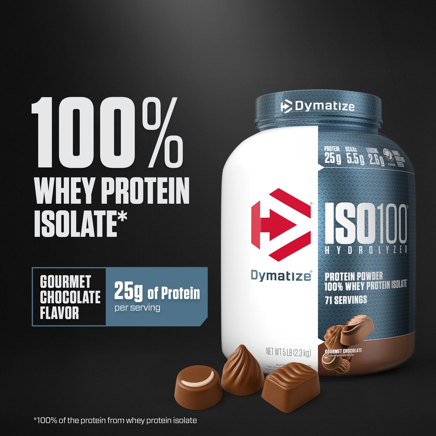 Dymatize ISO100 Whey Protein Isolate Powder 80