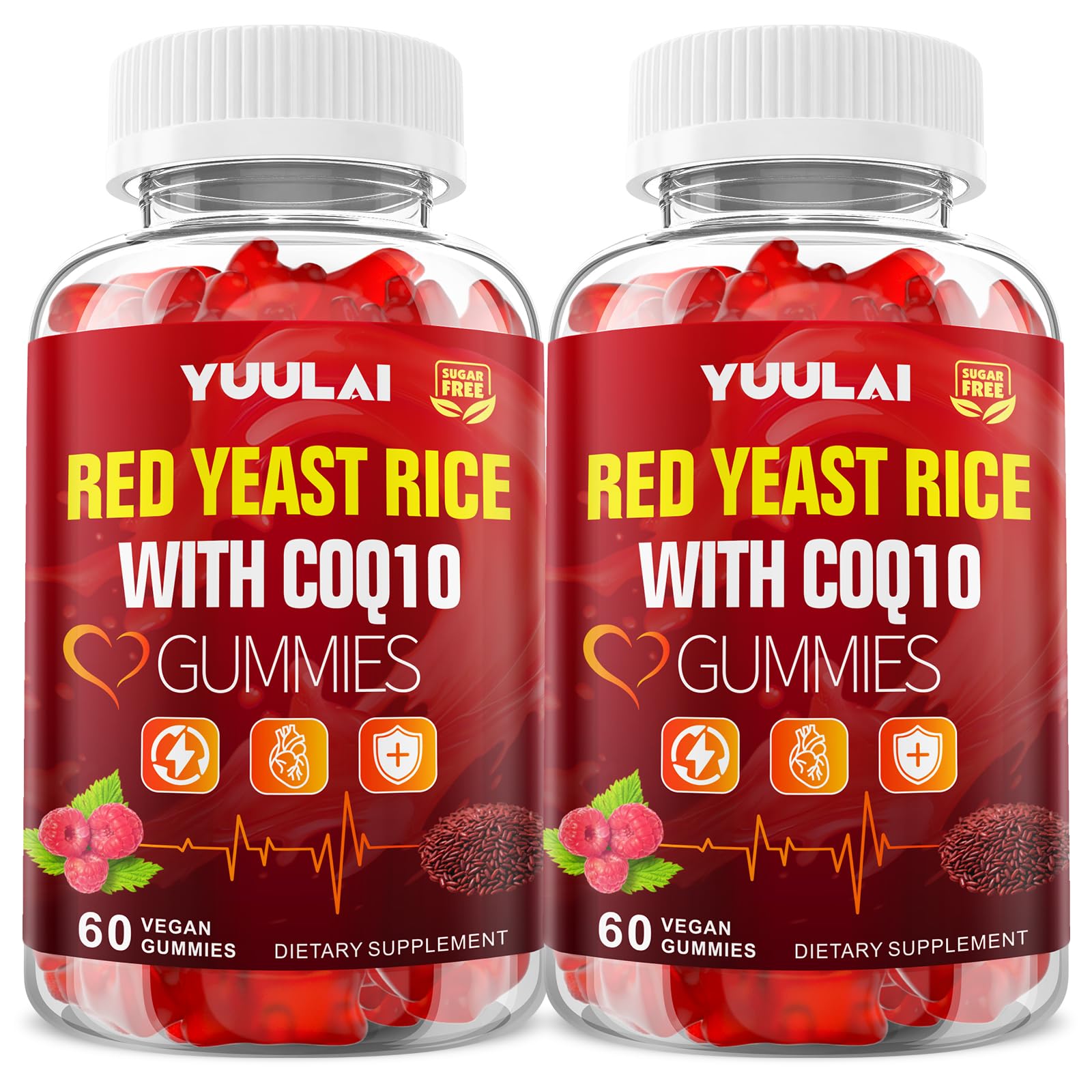 YUULAI Red Yeast Rice with CoQ10 Gummies, 120 Count
