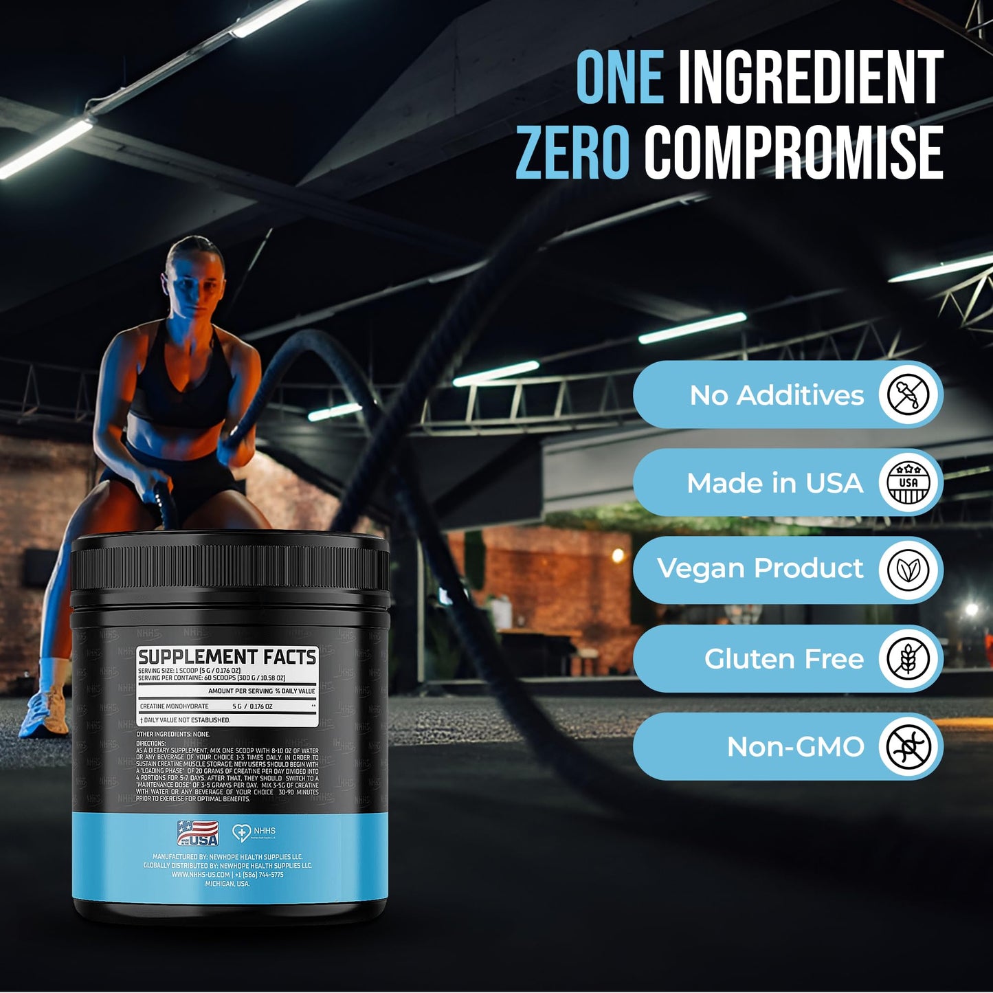 NHHS Micronized Creatine Monohydrate Powder 10.58 oz