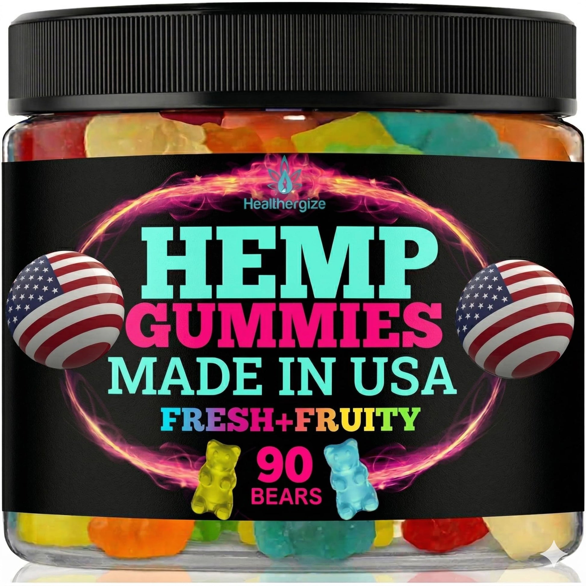 Healthergize Hemp Gummies for Sleep and Rest, 90 Gummies