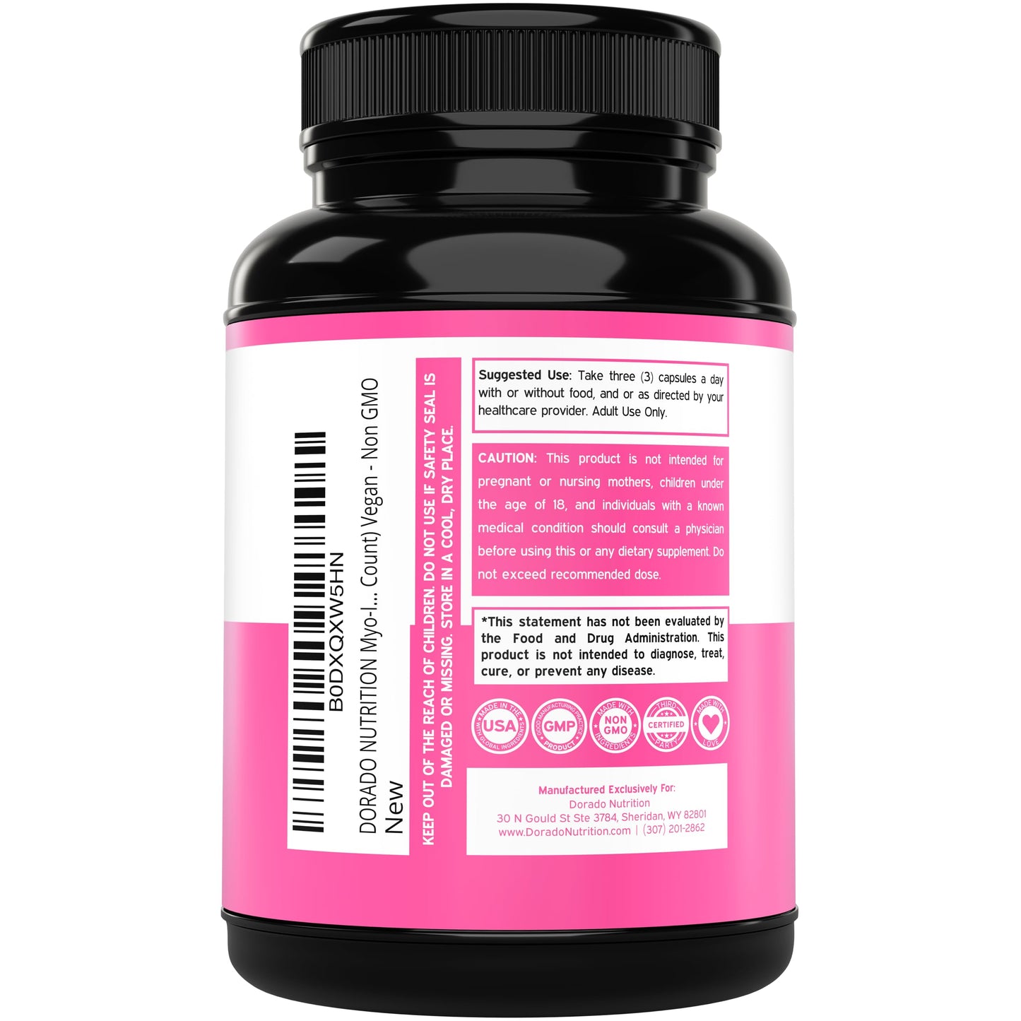 DORADO NUTRITION Myo-Inositol & D-Chiro Inositol Supplement for Women (40:1 Ratio Myo-Inositol) Capsules, 90 Count