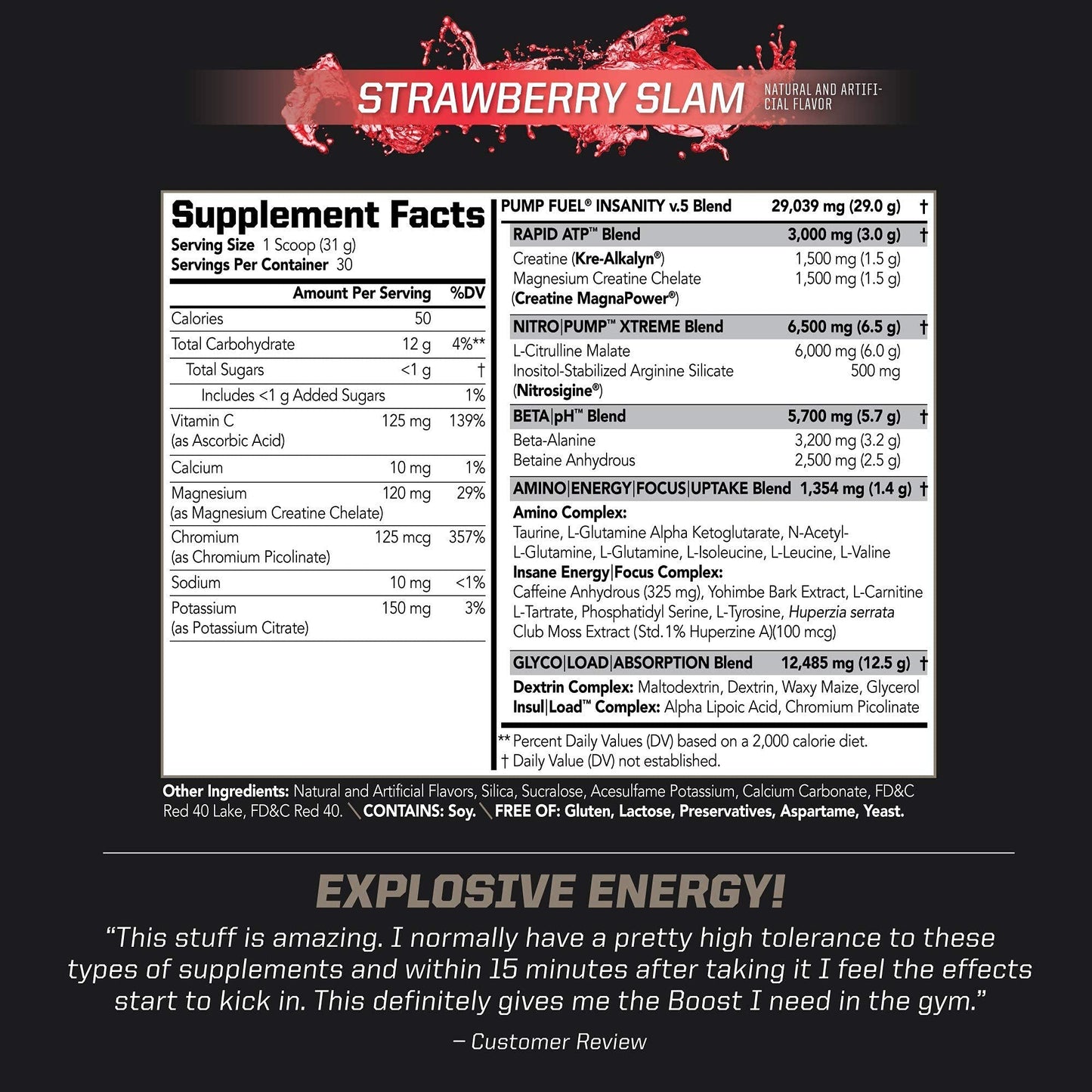 PMD Sports Ultra Pump Fuel Insanity Pre Workout Strawberry Slam Softgel 1
