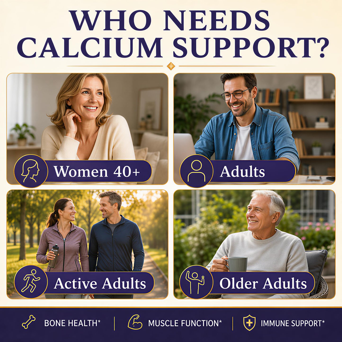 RUNUAN Calcium 600mg, 1200mg Magnesium, Zinc D3 Gummies, 120 Count