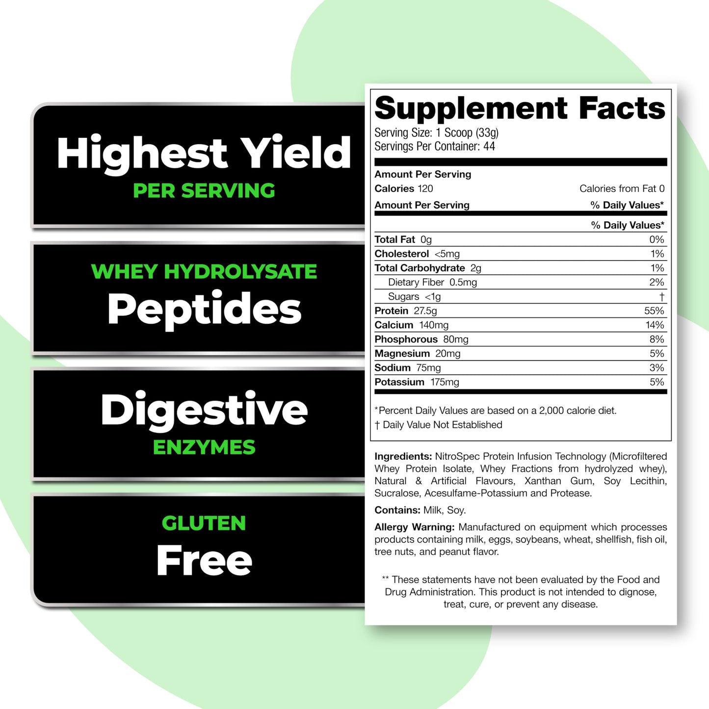 Species Nutrition Isolyze Whey Protein Powder, 100% Whey Isolate for Muscle Building, 27.5g Protein Per Scoop, No Sugar & Low Fat, Vanilla Peanut Butter, 44 Servings, 49.6 oz