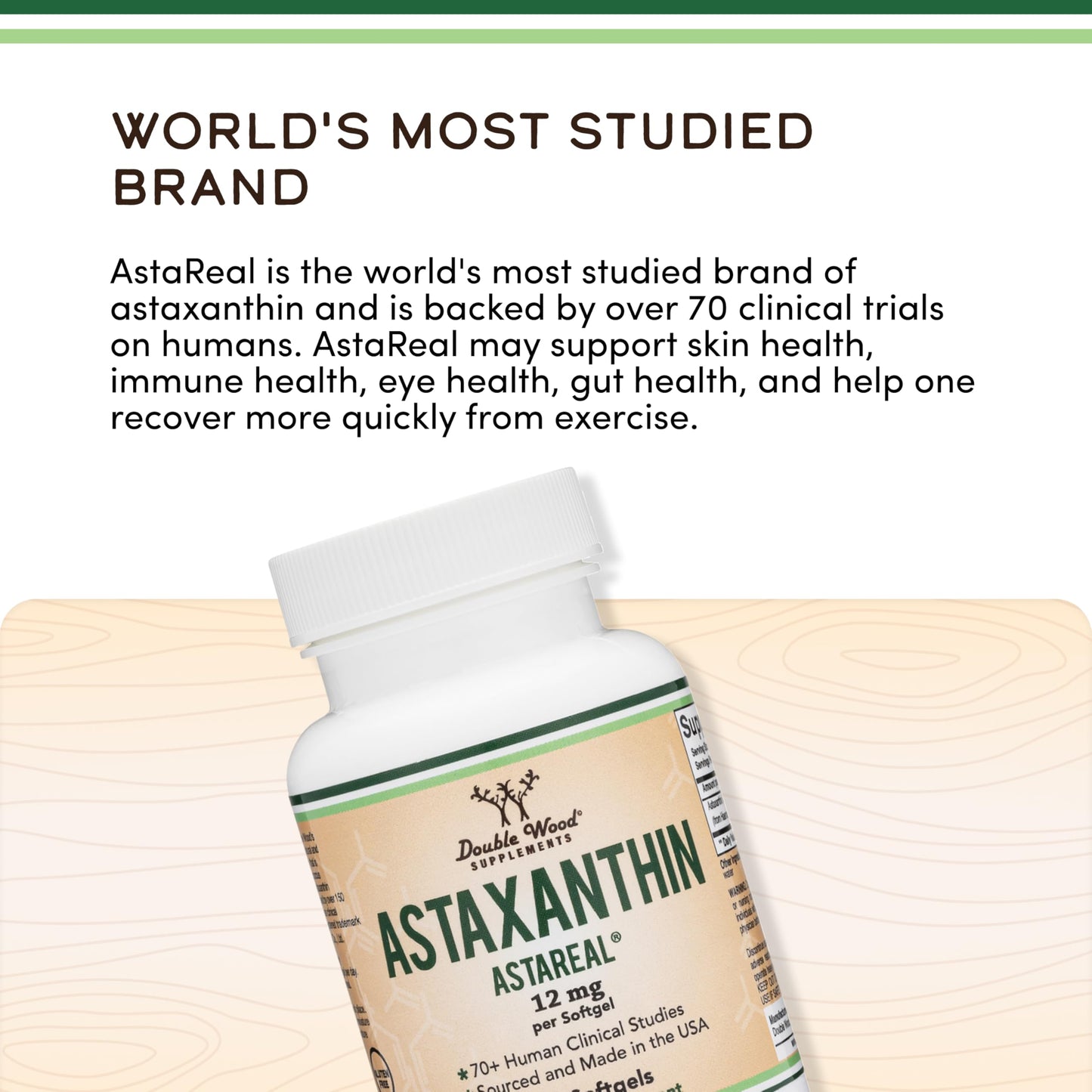 Double Wood Supplements Astaxanthin Softgels 60 Count