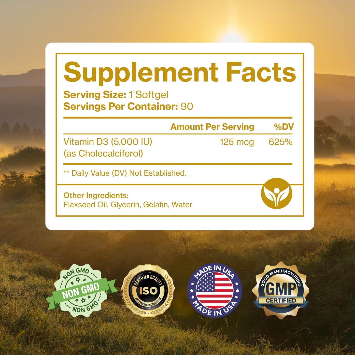 Pure Micronutrients Pure D3 Vitamin D3 5000 IU Softgels 90
