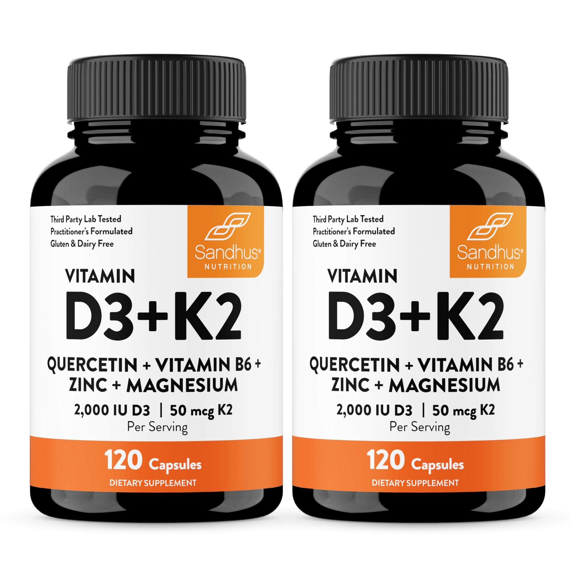 Sandhu's Vitamin D3 K2 Magnesium 2000 IU, 50 mcg K2 Capsules, 240 Count