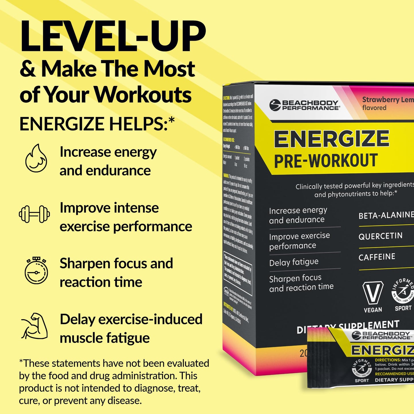 BODi Energize Pre Workout Powder 20 Servings