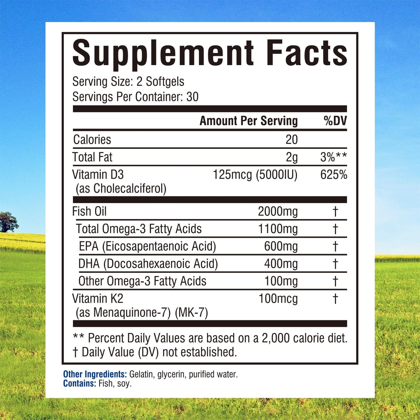 Innate Vitality Omega 3 Fish Oil Supplement Softgel 60 Count