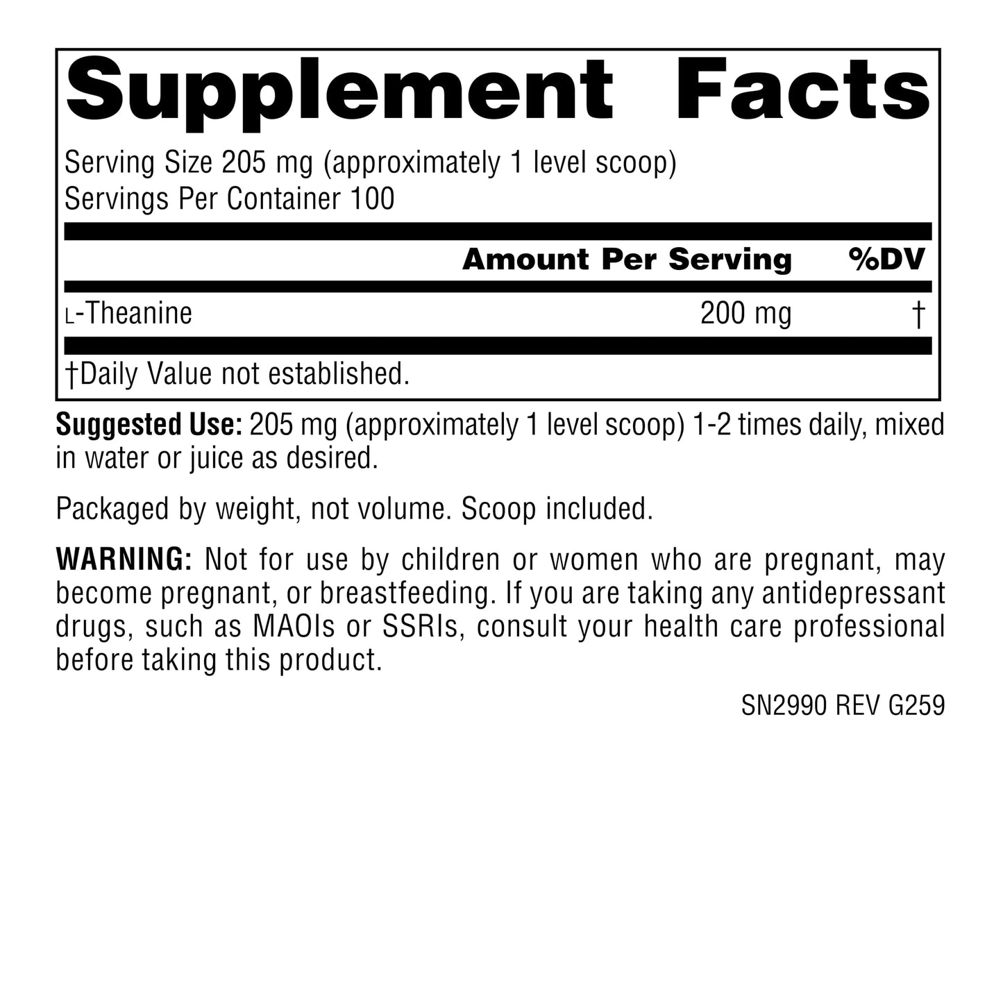 Source Naturals Serene Science L-Theanine Powder 0.7 oz