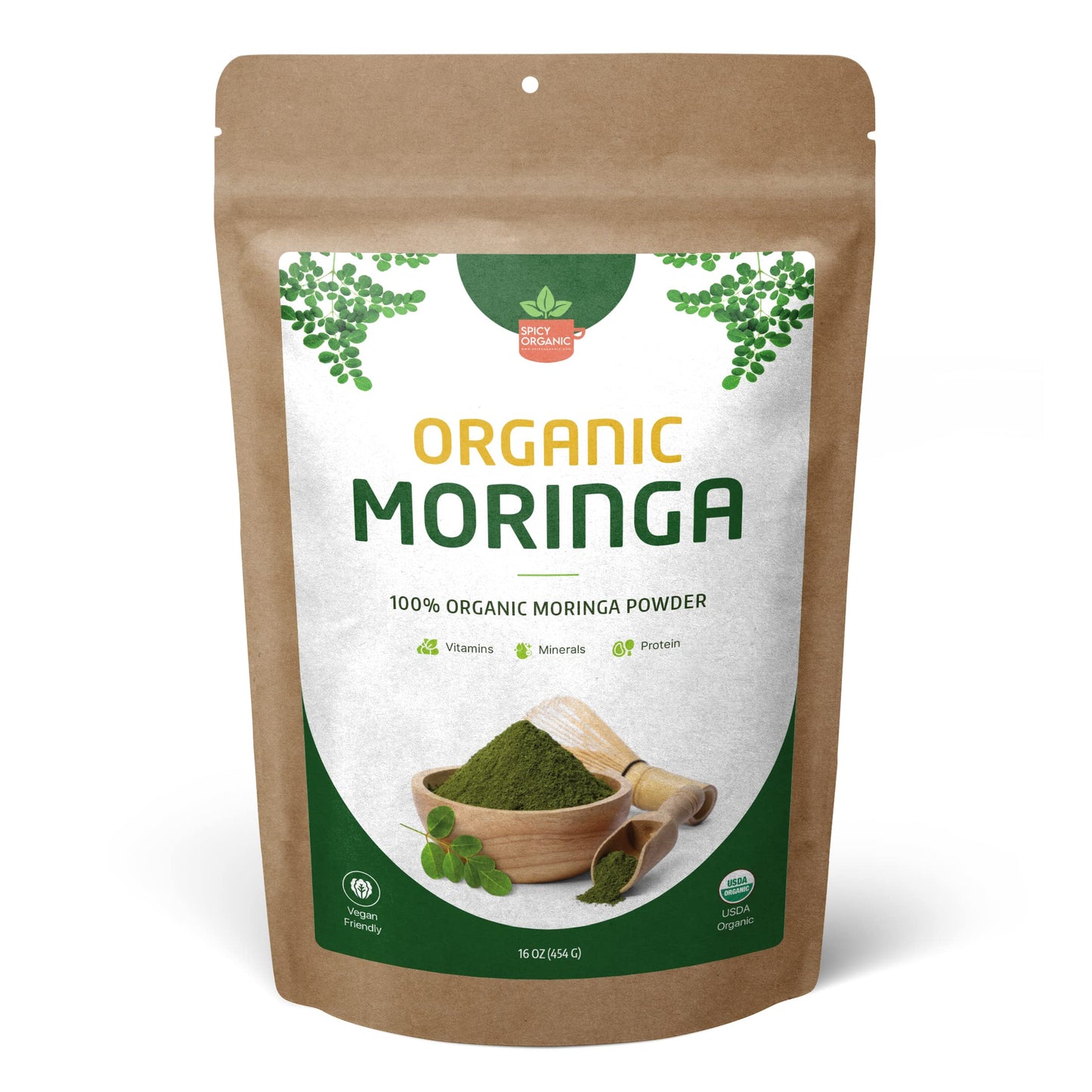 SPICY ORGANIC Organic Moringa Leaf Powder 16 oz
