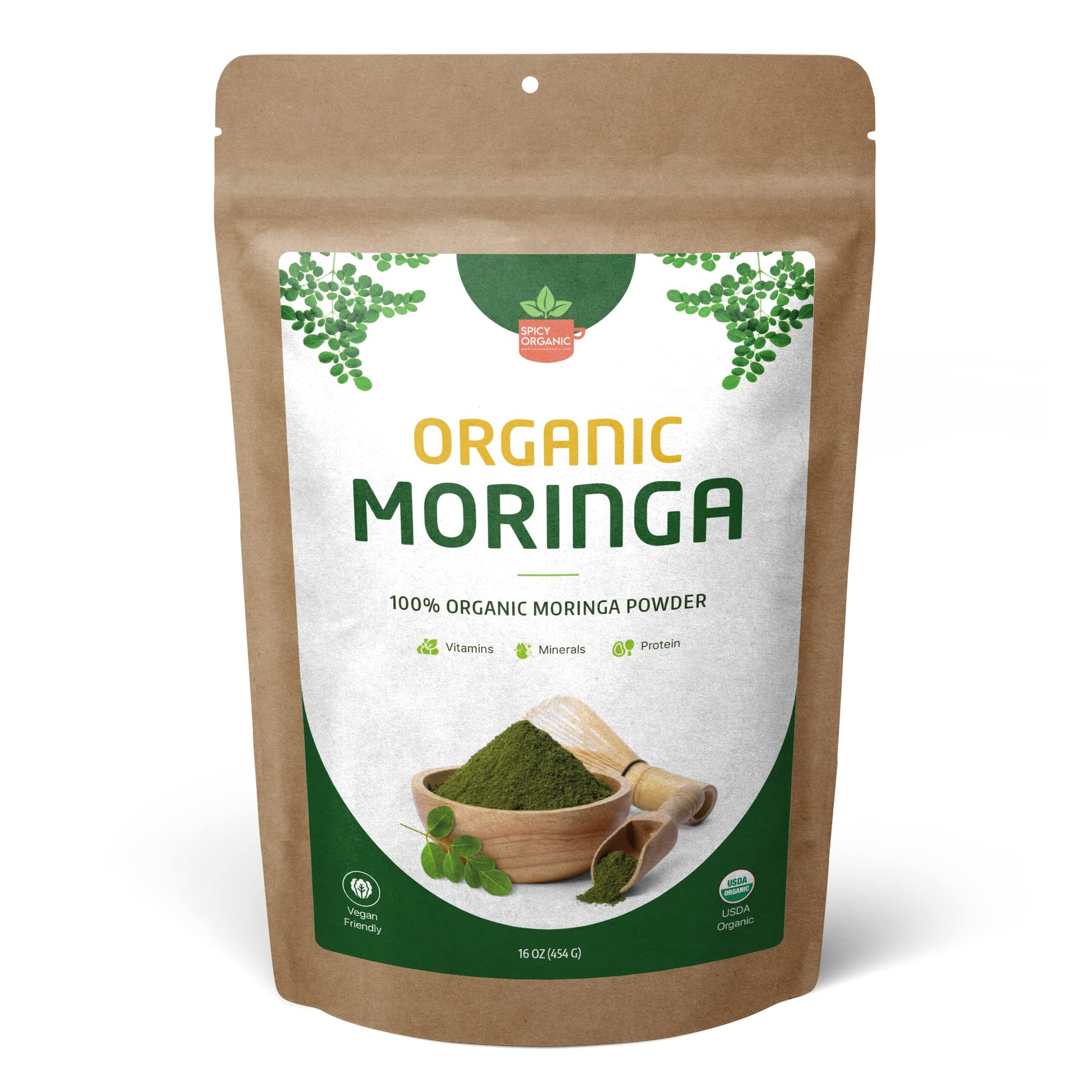 SPICY ORGANIC Organic Moringa Leaf Powder 16 oz