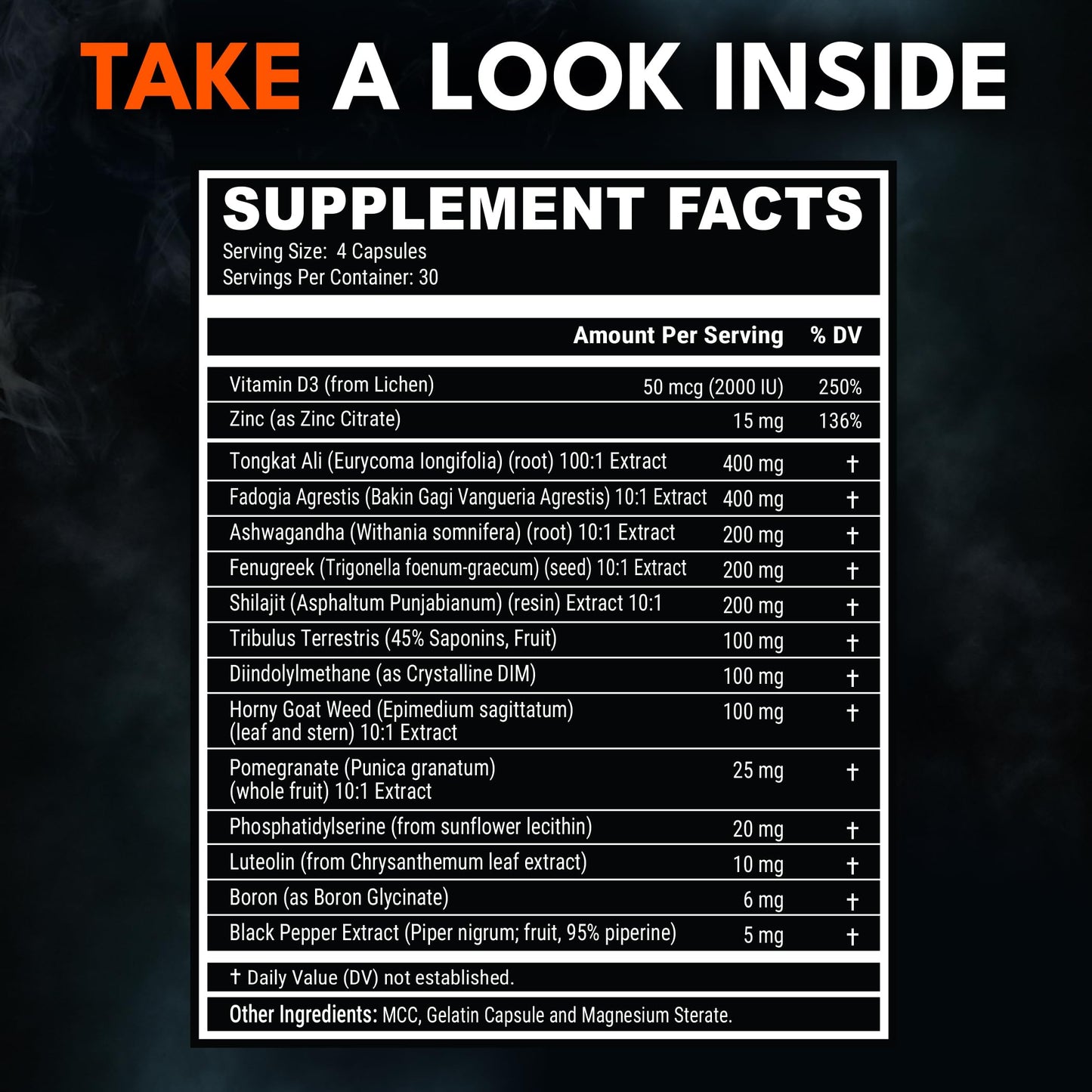 IRONCLAD NUTRITION Advanced Testosterone Supplement for Men - 15-in-1 Complex Capsules, 120 Count