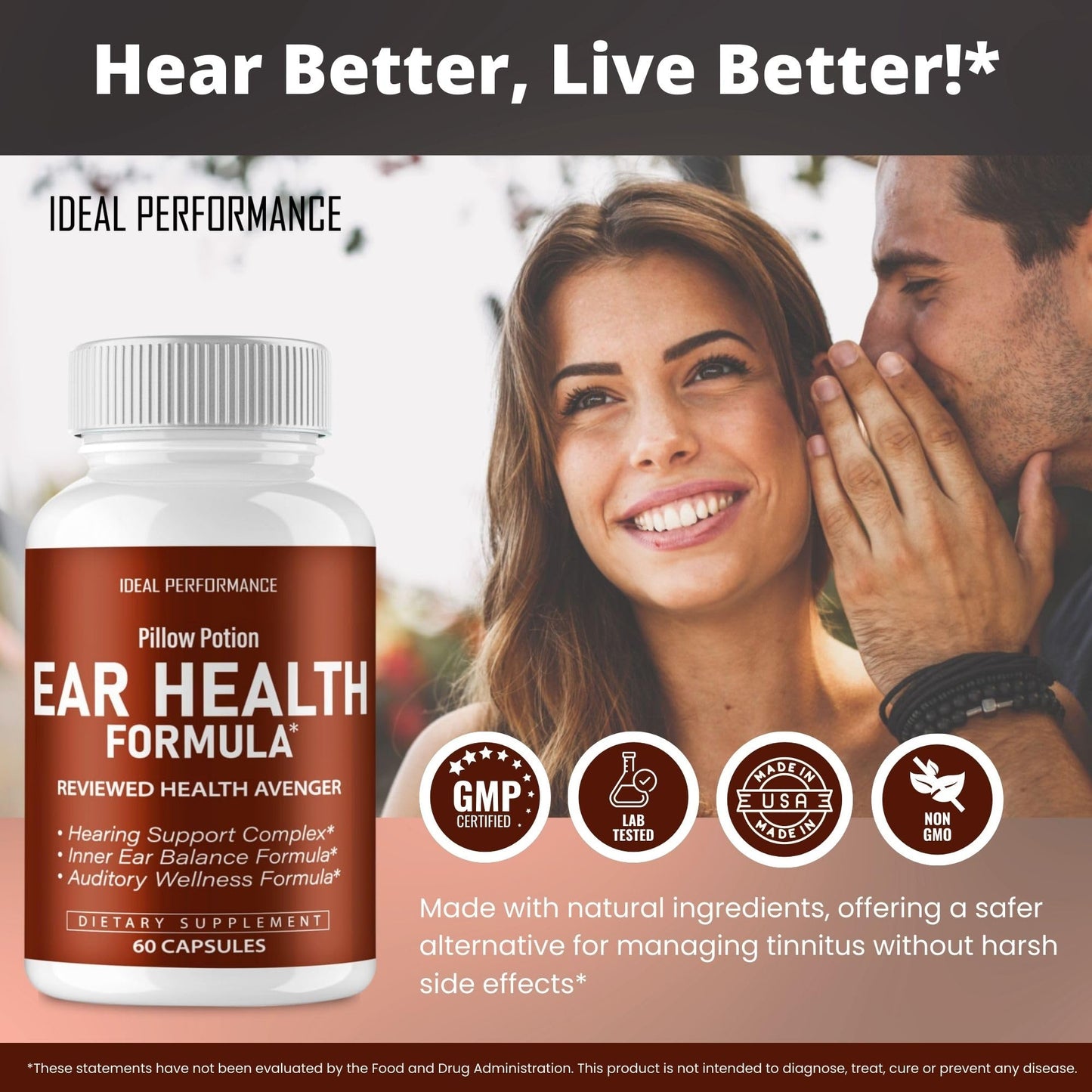 IDEAL PERFORMANCE Pillow Potion Ear Health Capsules, 120 Count
