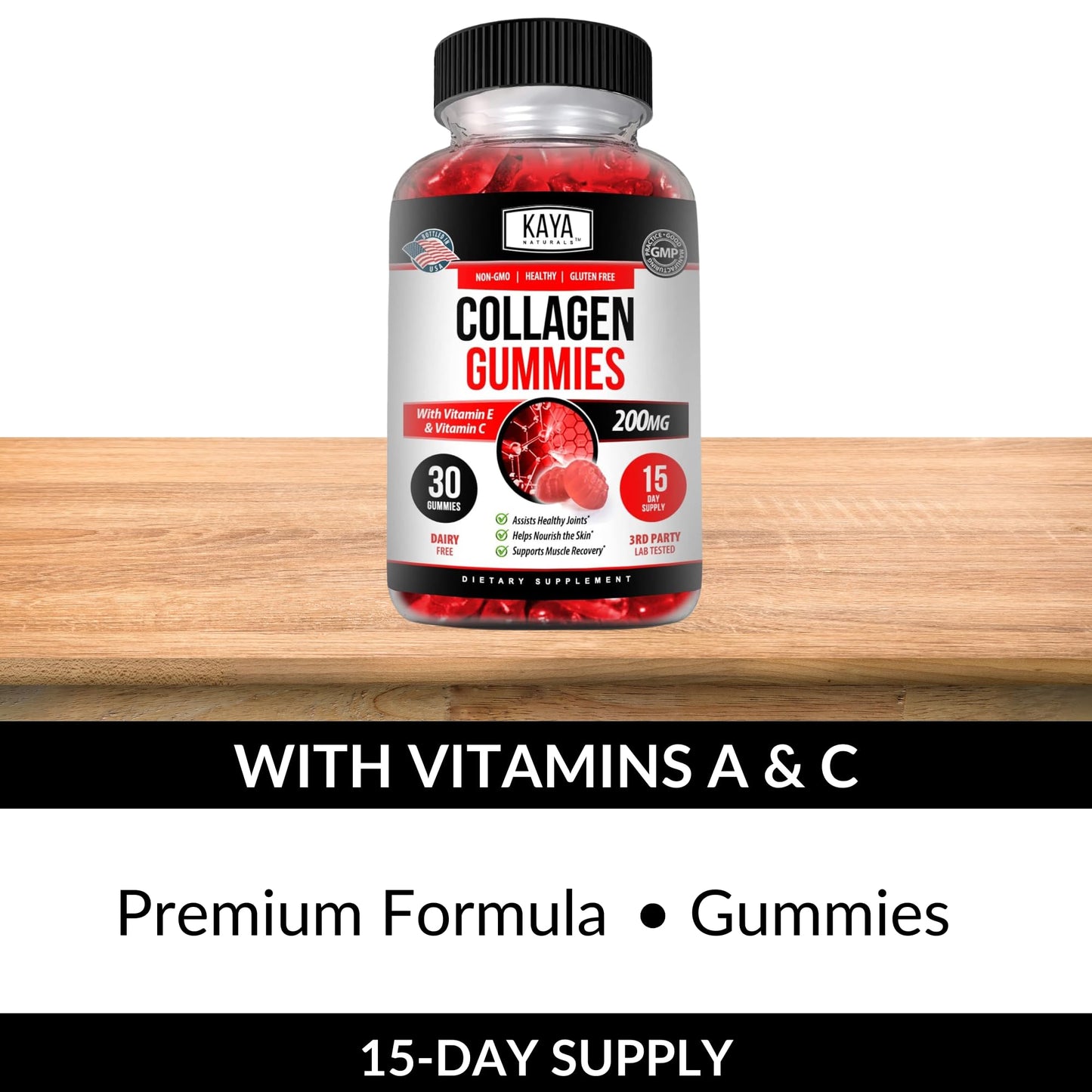 Kaya Naturals Collagen Gummies for Men & Women Supplement Gummy 30 Count