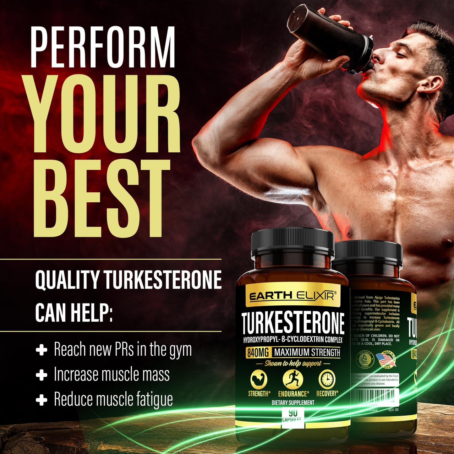 Earth Elixir Turkesterone 840 mg Capsule 90 Count