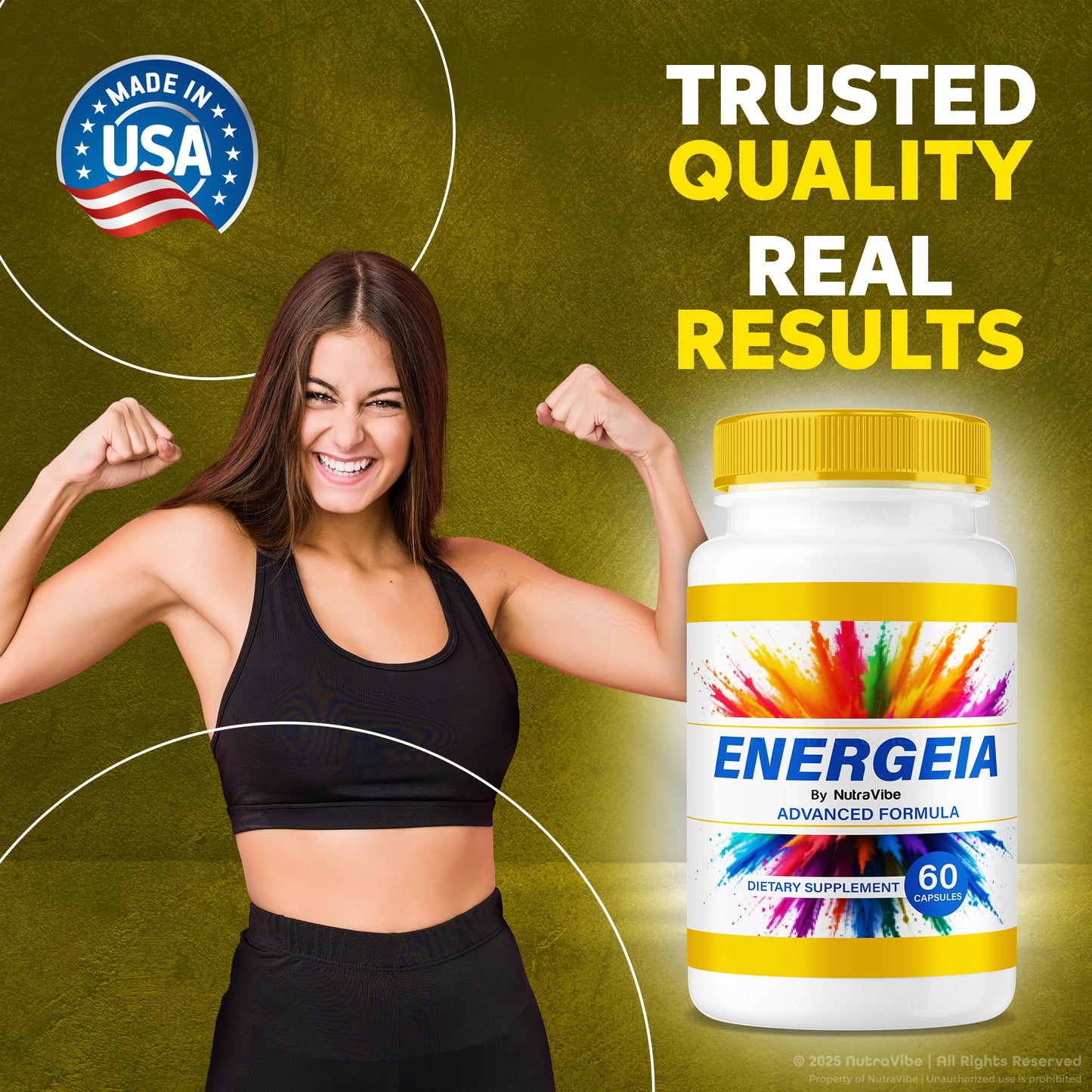 NutraVibe Energeia Premium Energy & Burner Formula Capsules 120