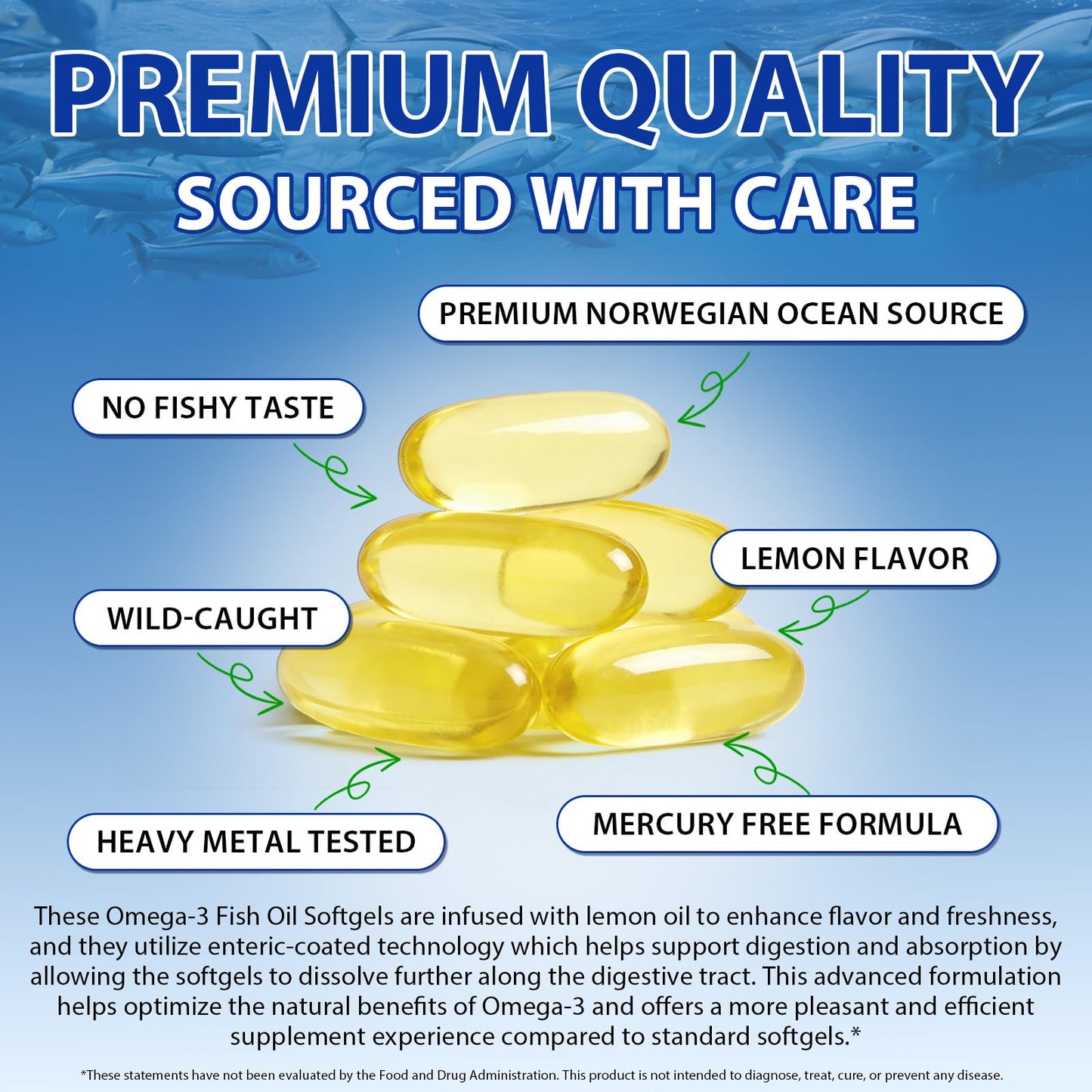IFUDOIT Triple-Strength Omega 3 Fish Oil Supplement Softgels 240