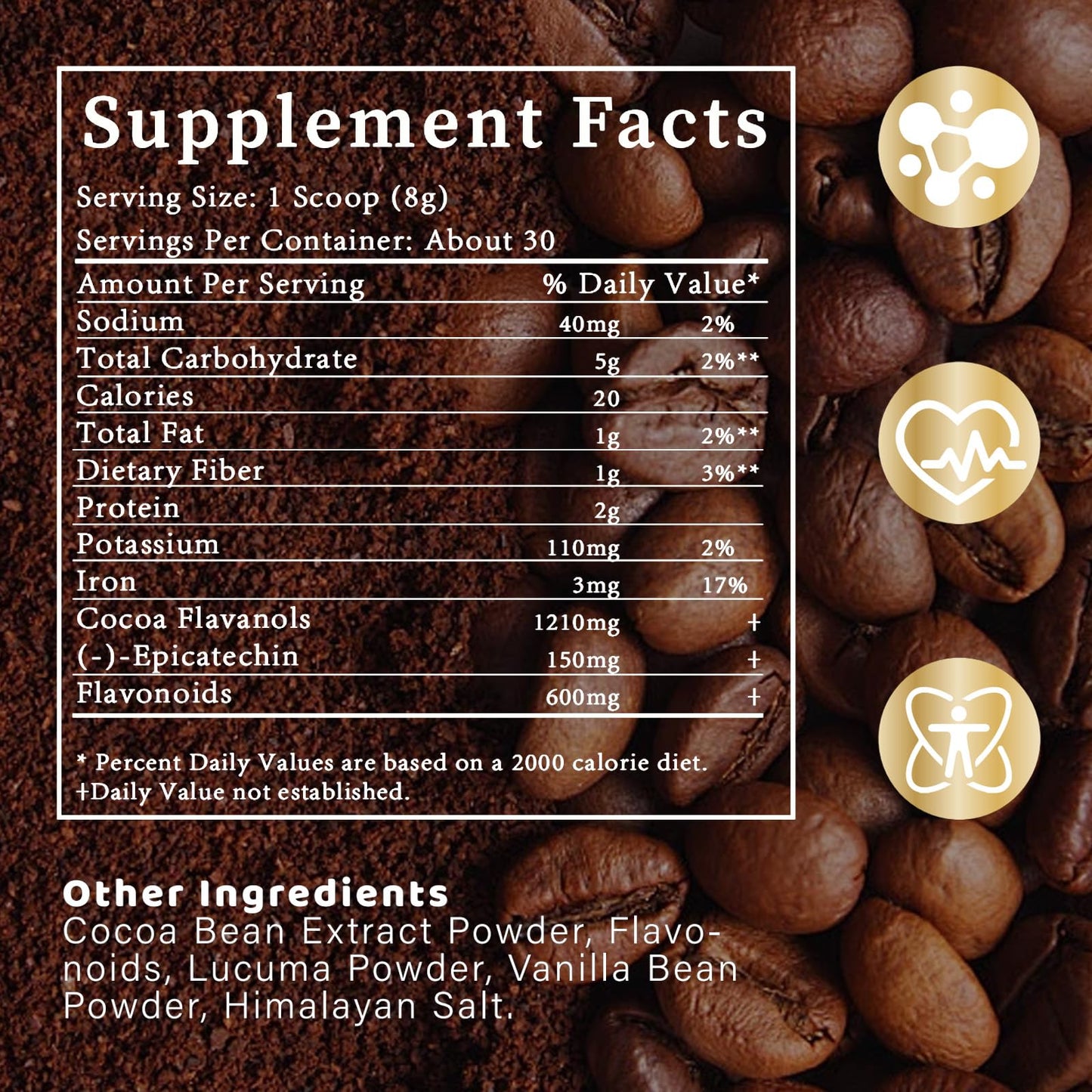 DYAXZ High Flavanol Cocoa Powder 8.6 Ounces