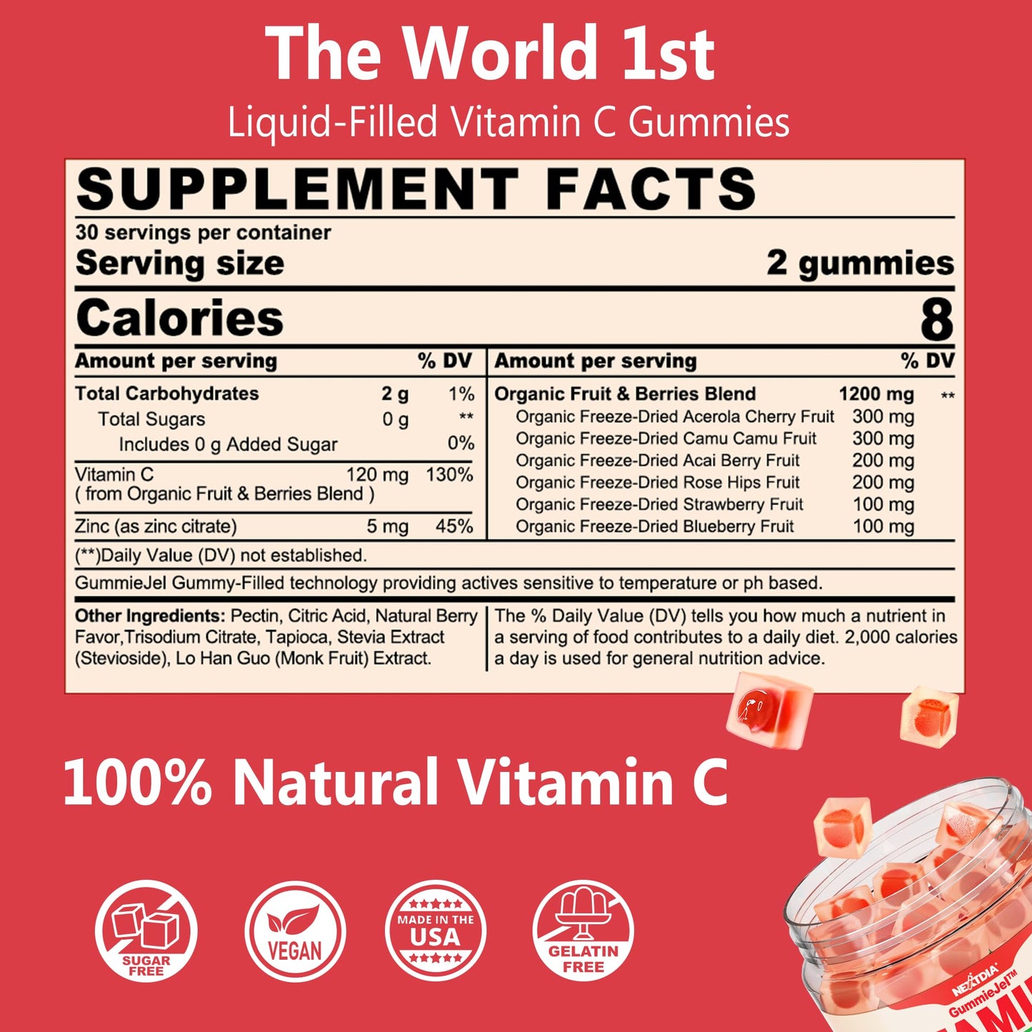Nextdia Vitamin D3 5000IU K2 Gummies and Whole Food Vitamin C Gummies, 180 Gummies