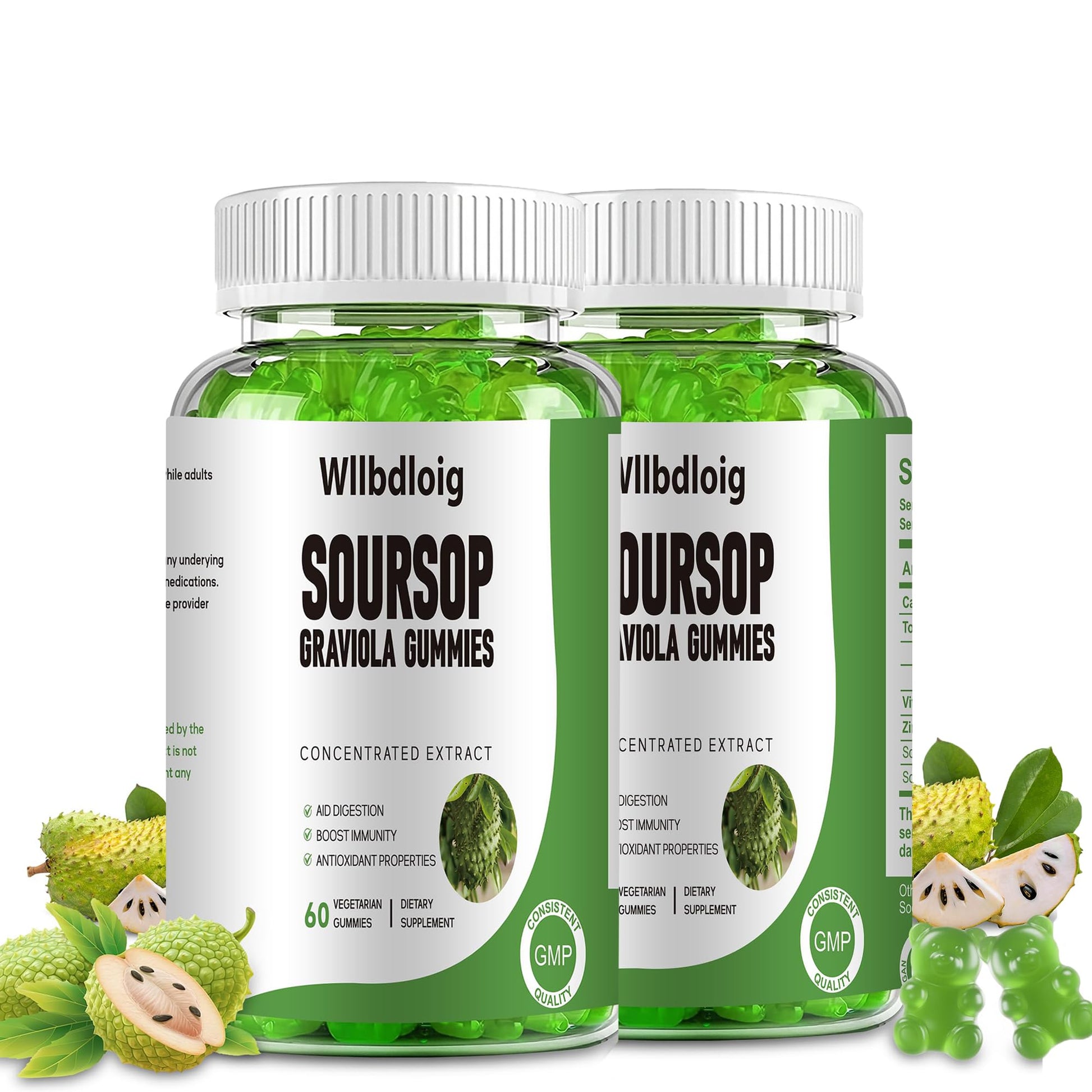 Wllbdloig Soursop Graviola Gummies 2 Pack