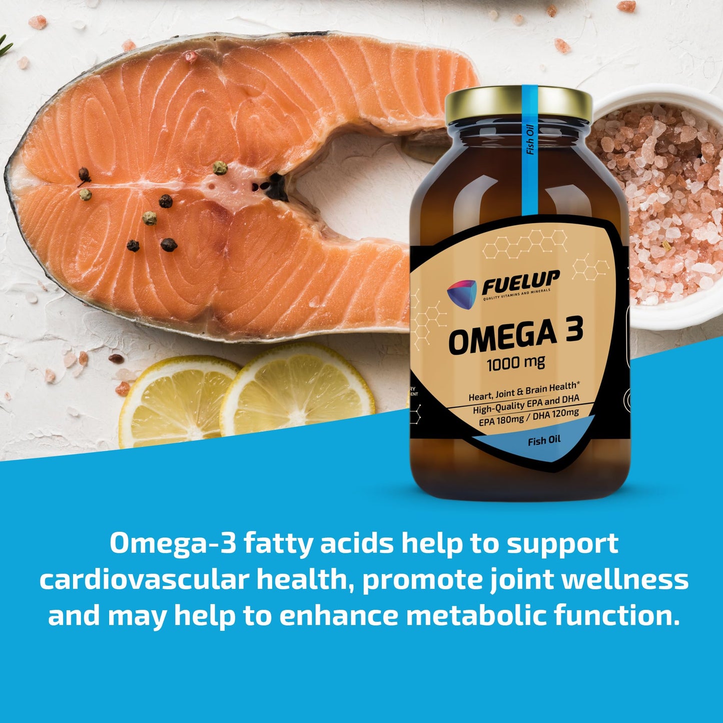 Fuelup Omega 3 (TG) 1000 mg Softgels, 180 Softgels